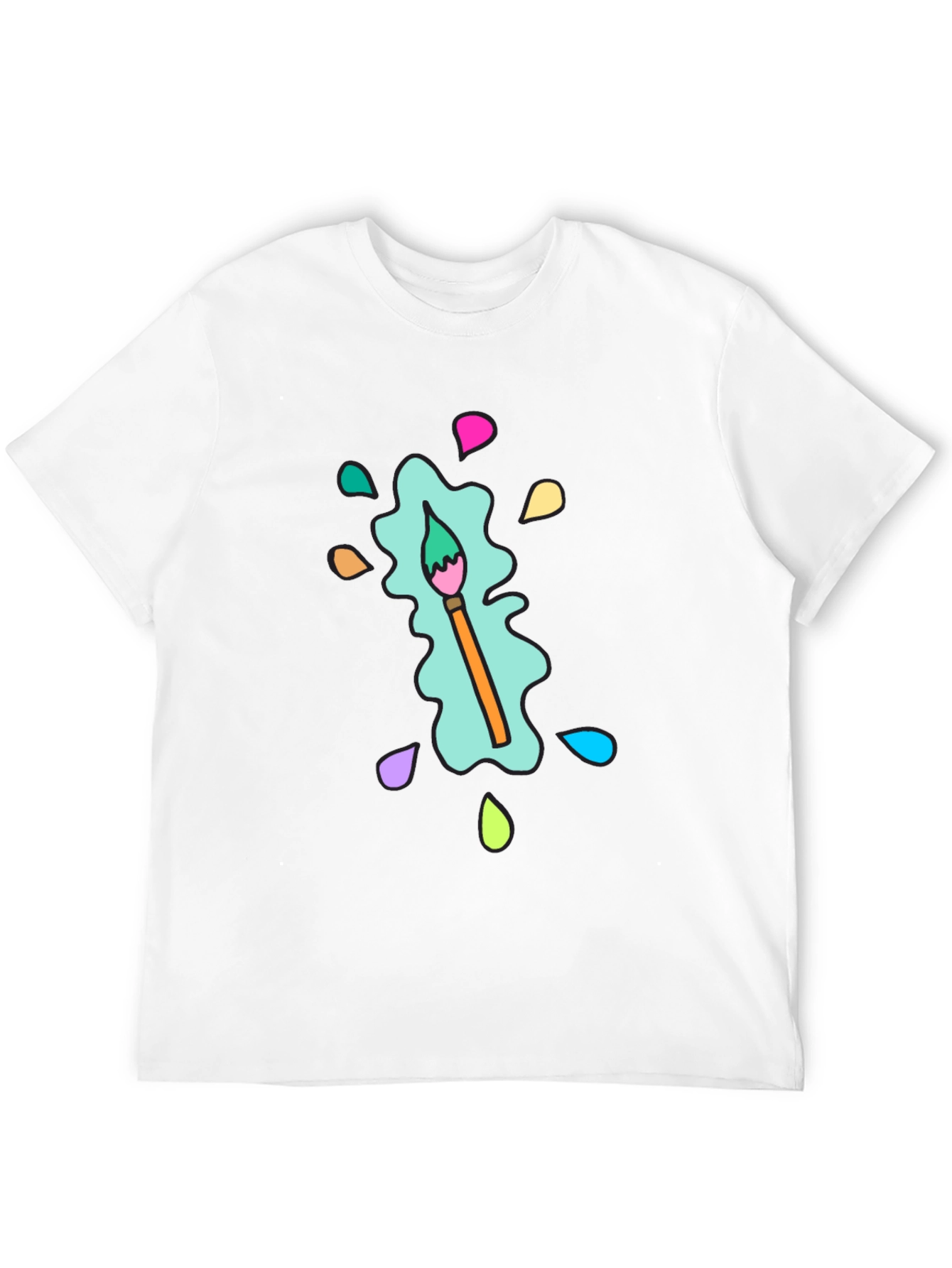 Paint Splatter Brush Tee - Artistic & Casual