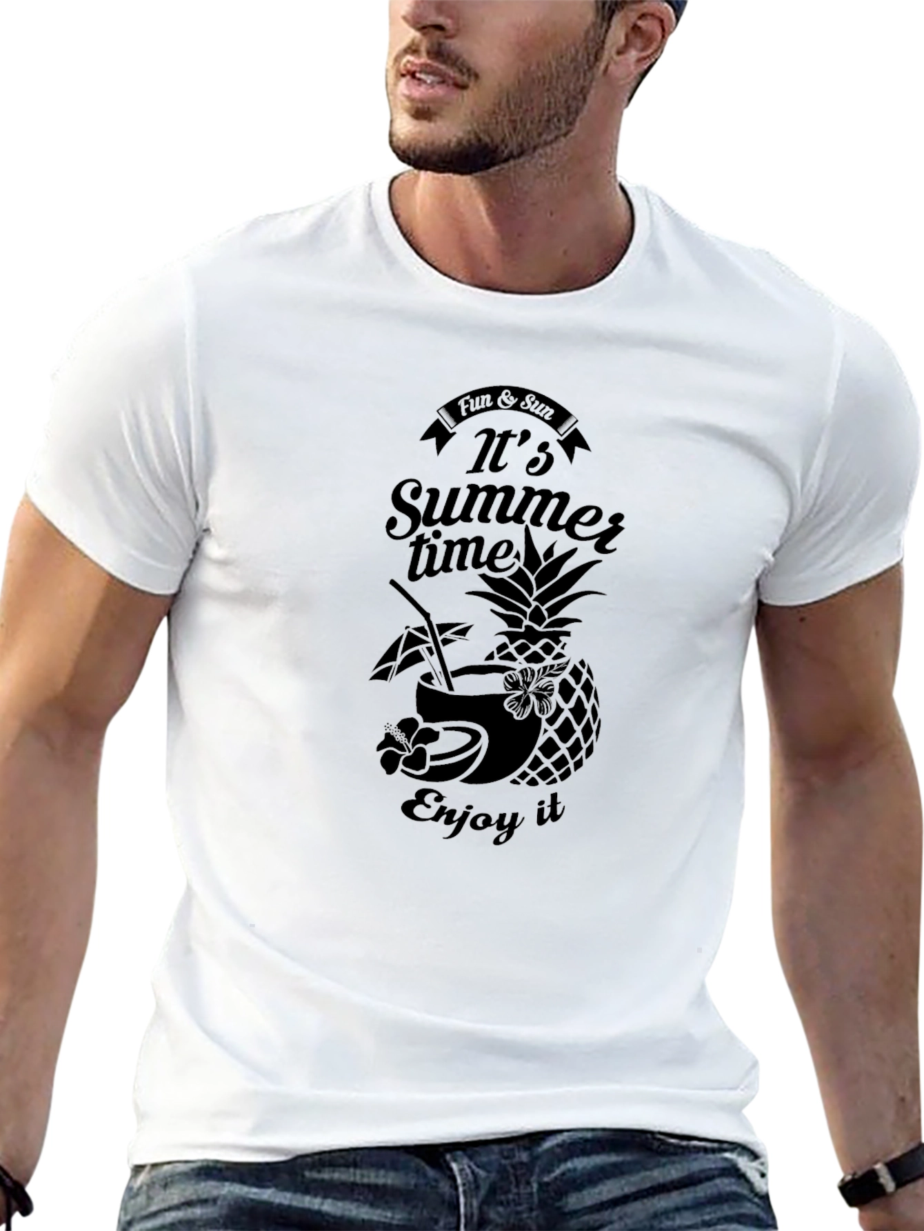 Summer Time Fun Graphic Tee - Black