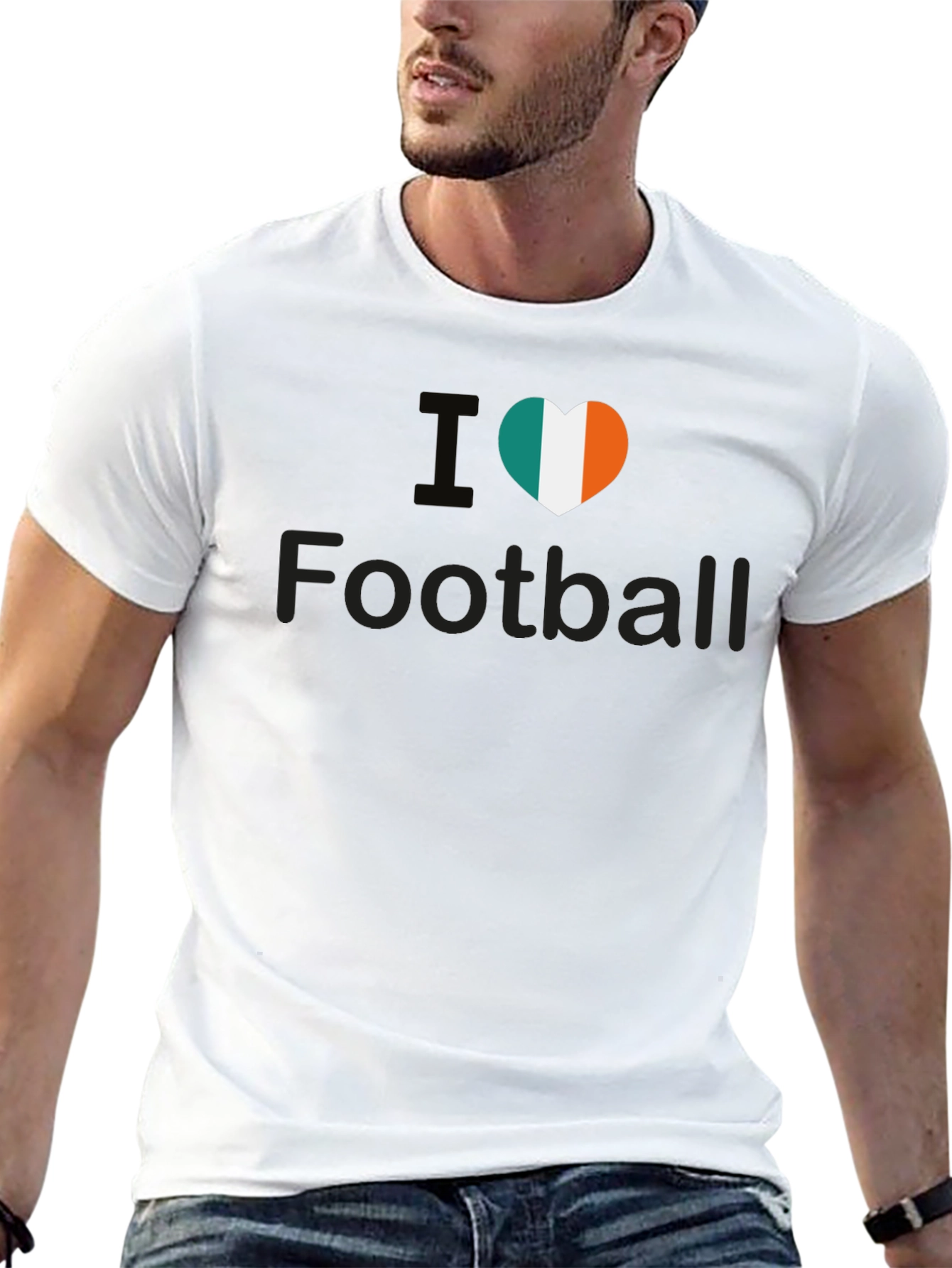 I Love Ireland Football T-Shirt - Black