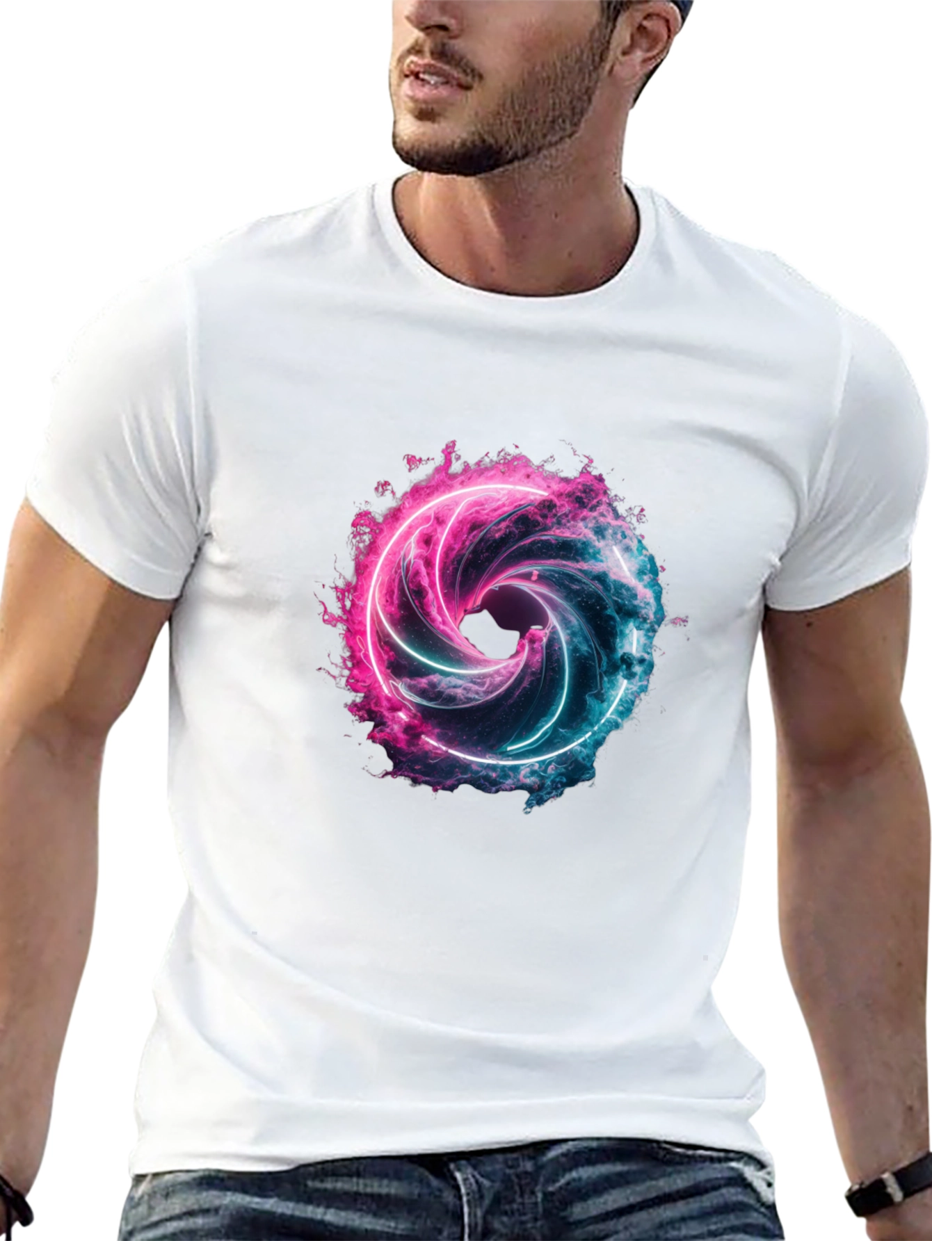 Neon Vortex Graphic T-Shirt