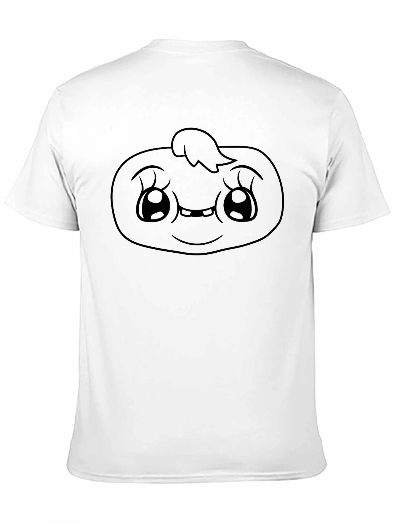 Cute Cartoon Face Graphic Tee - Black