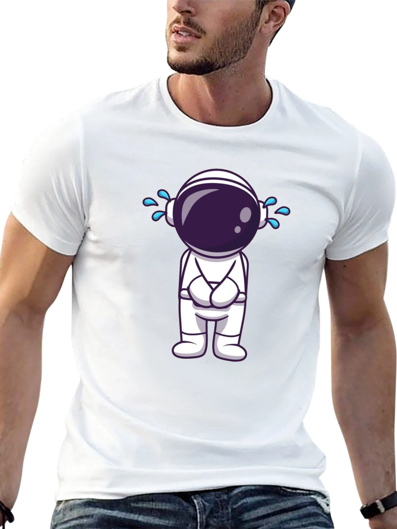 Sad Astronaut Graphic T-Shirt