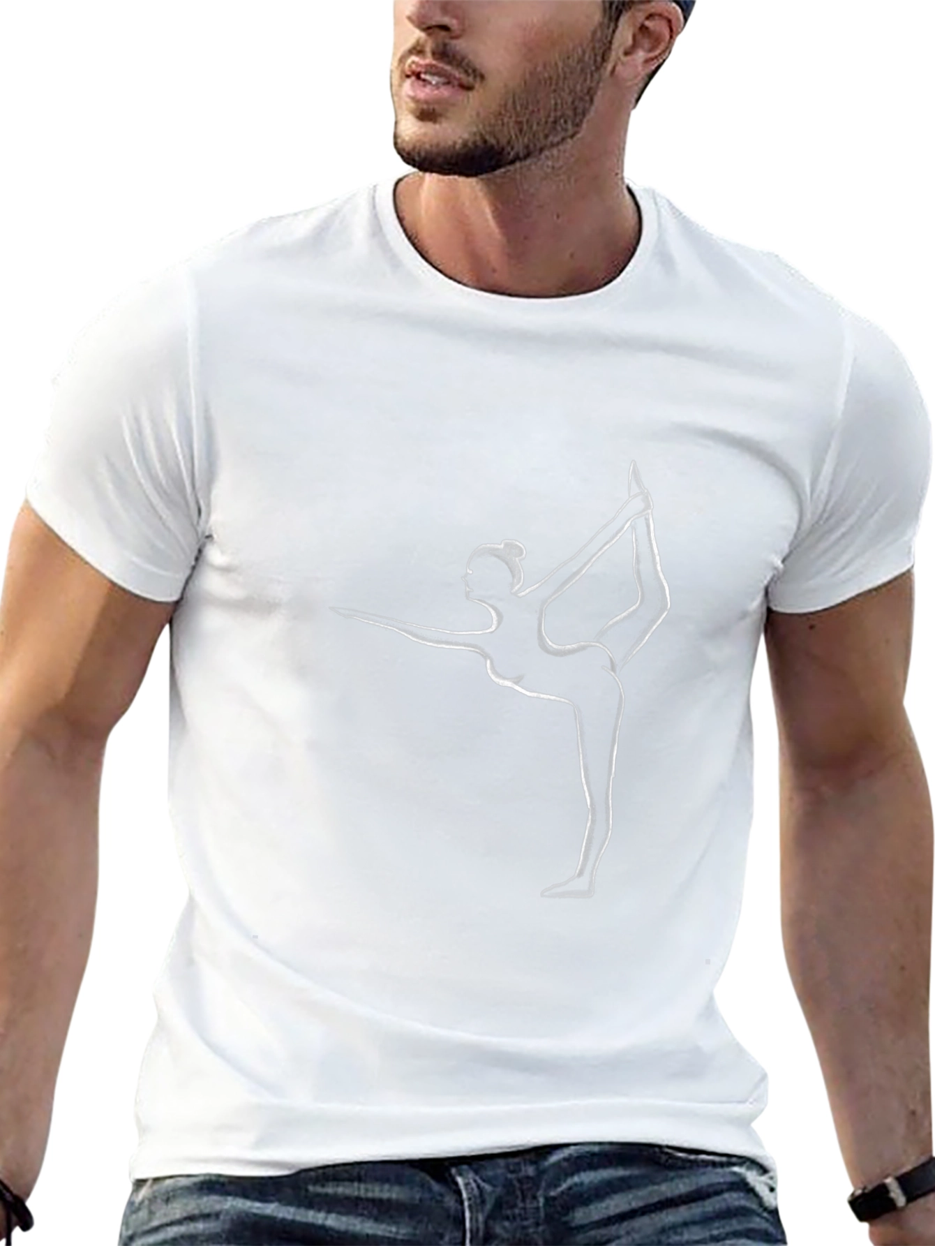 Yoga Pose Graphic Tee - Black Cotton Comfort