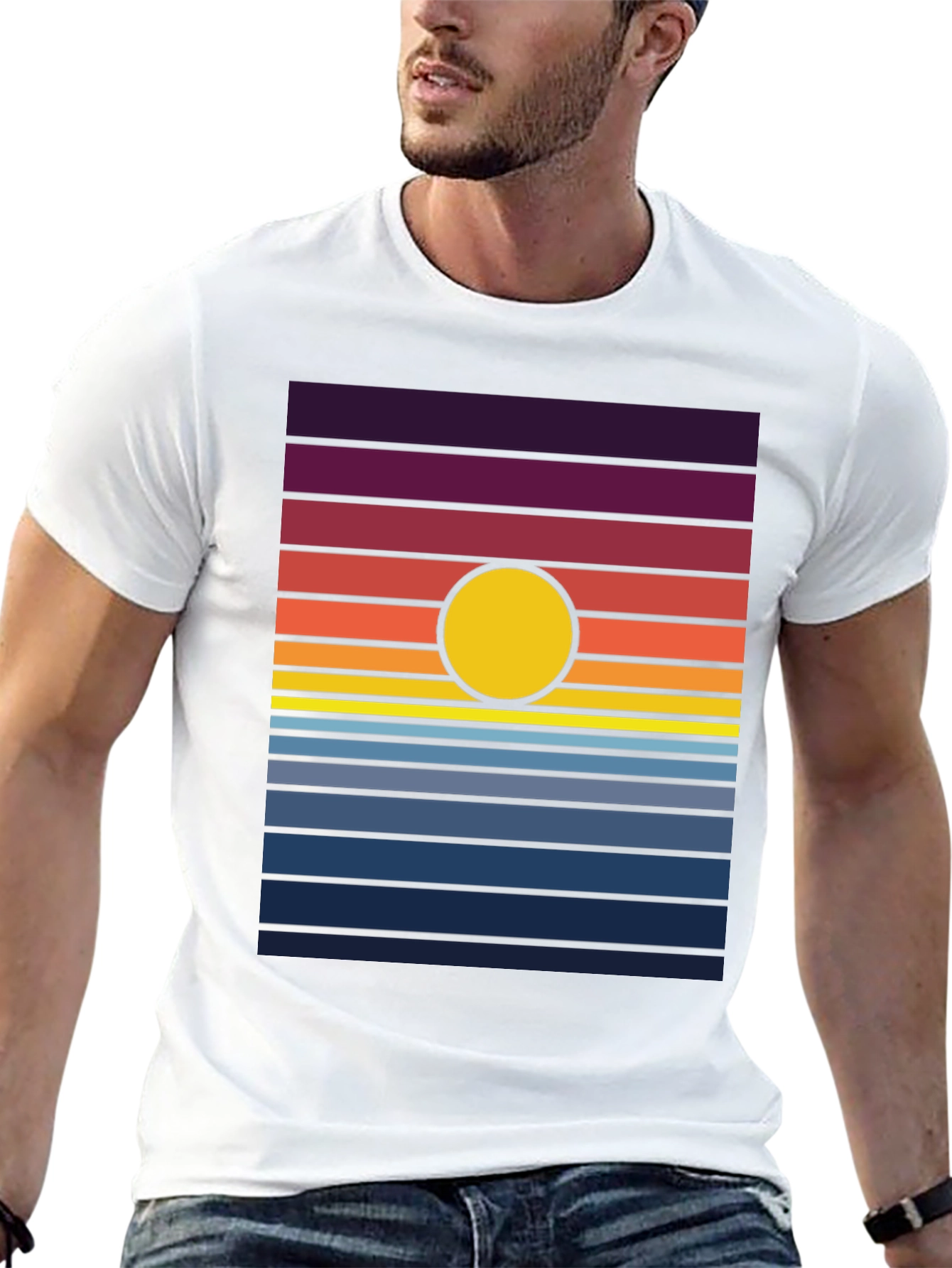 Retro Sunset Graphic Tee - Stylish Comfort
