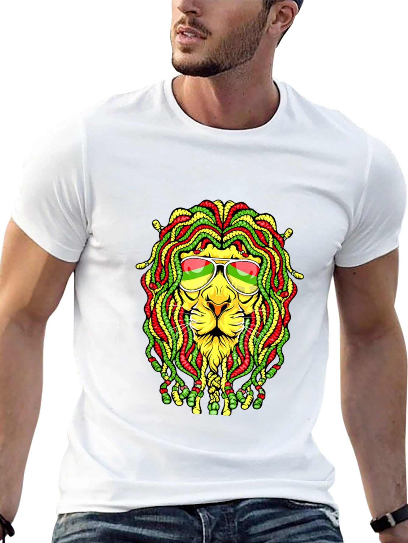 Rasta Lion Graphic T-Shirt - Reggae Style