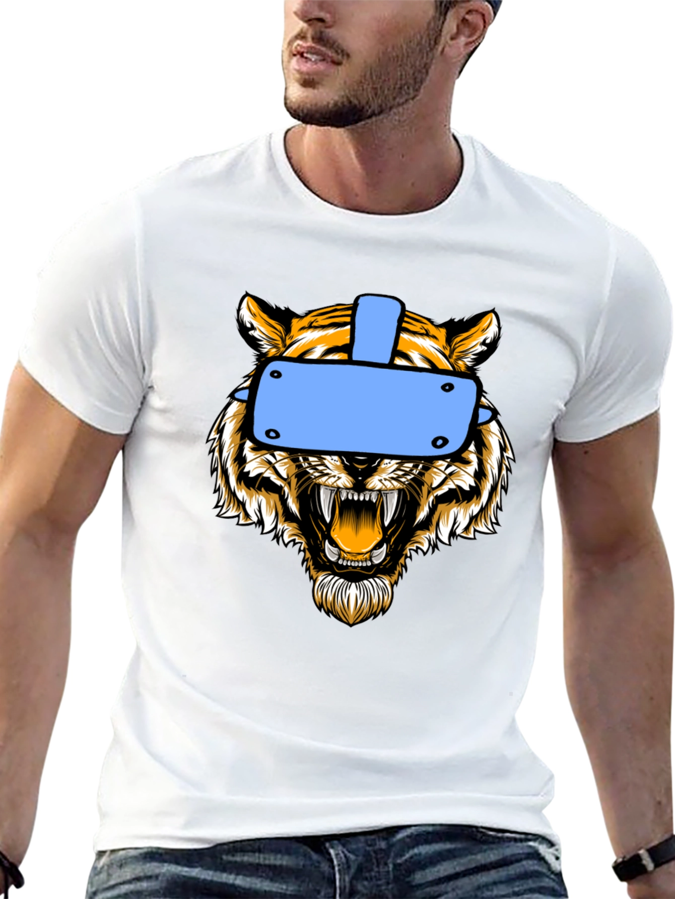 Tiger VR Headset Graphic Tee - Black