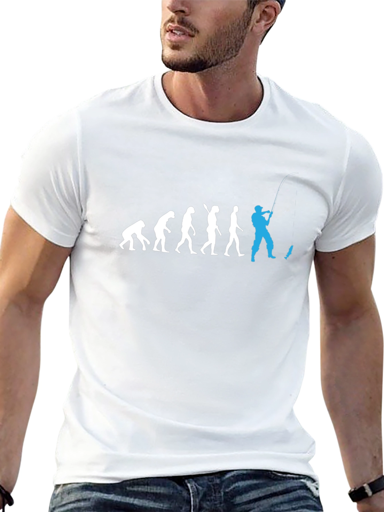 Evolution of Fishing Mens T-Shirt