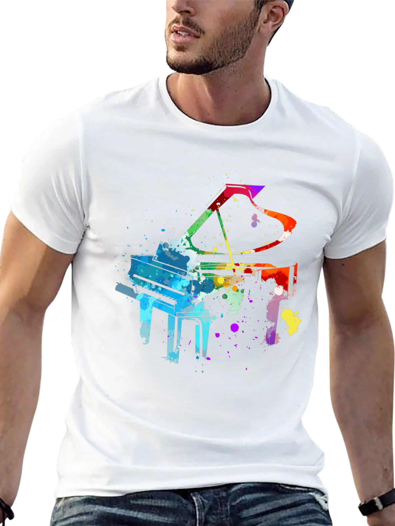 Watercolor Piano Graphic Tee