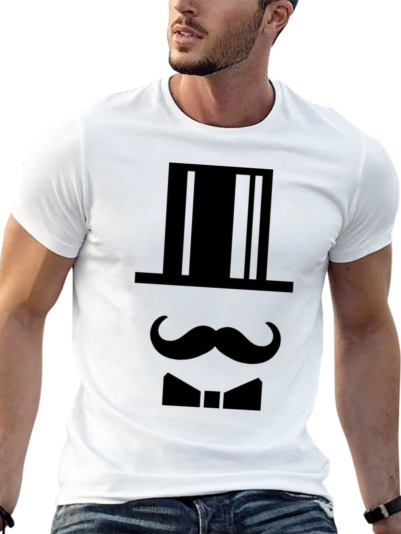 Gentleman Silhouette Graphic T-Shirt - Black