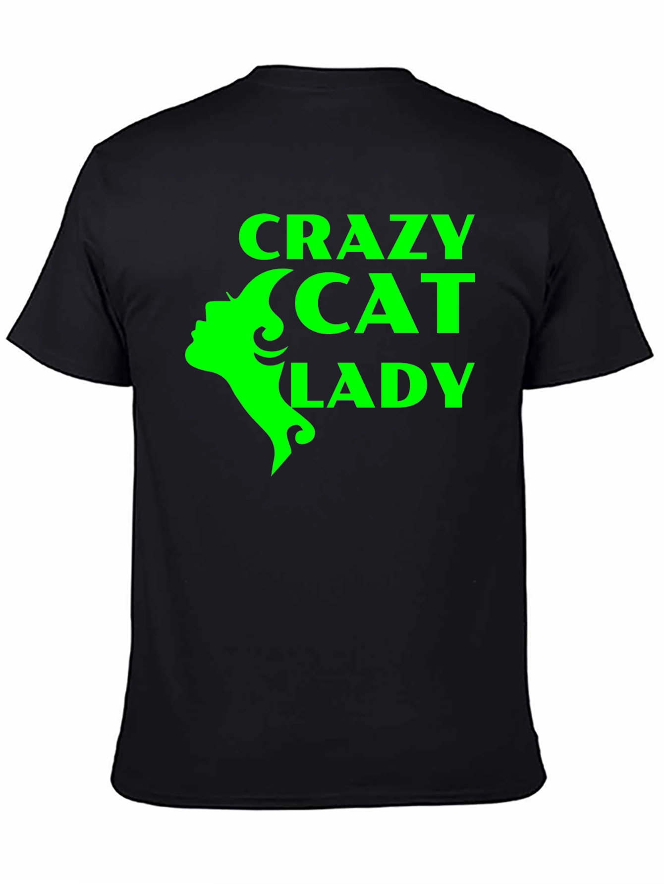 Crazy Cat Lady T-Shirt - Black with Green Graphic
