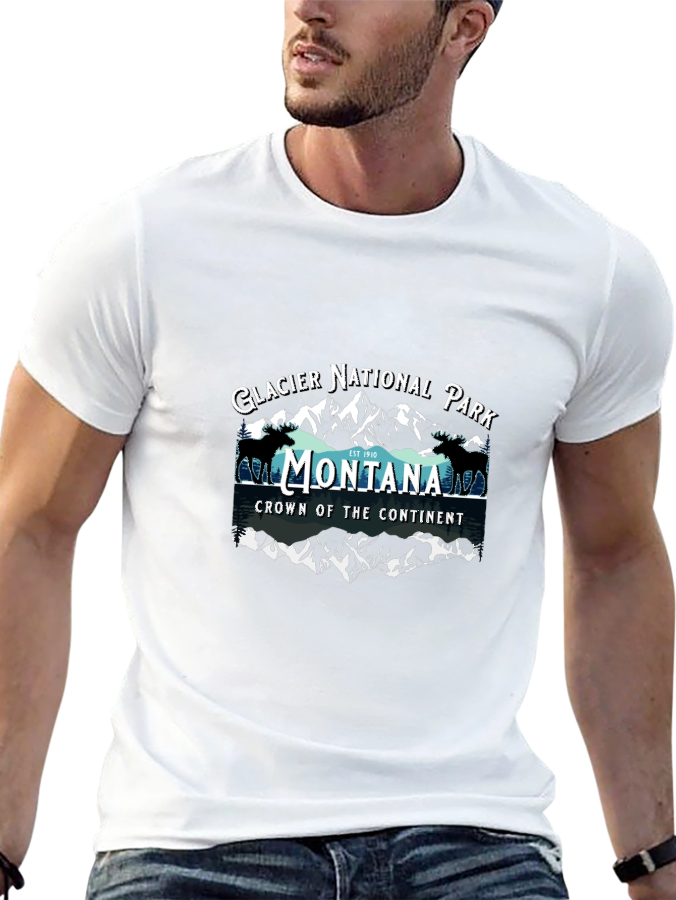 Montana Glacier National Park Black T-Shirt