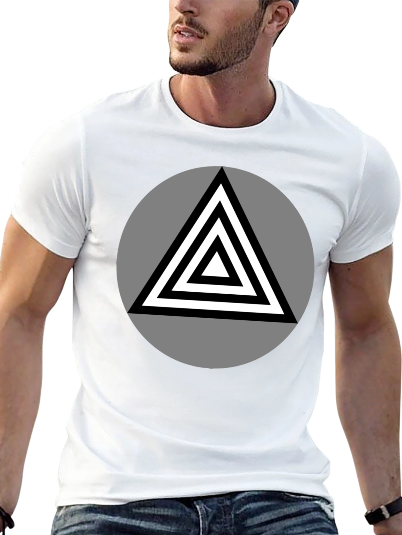 Geometric Triangle Graphic T-Shirt
