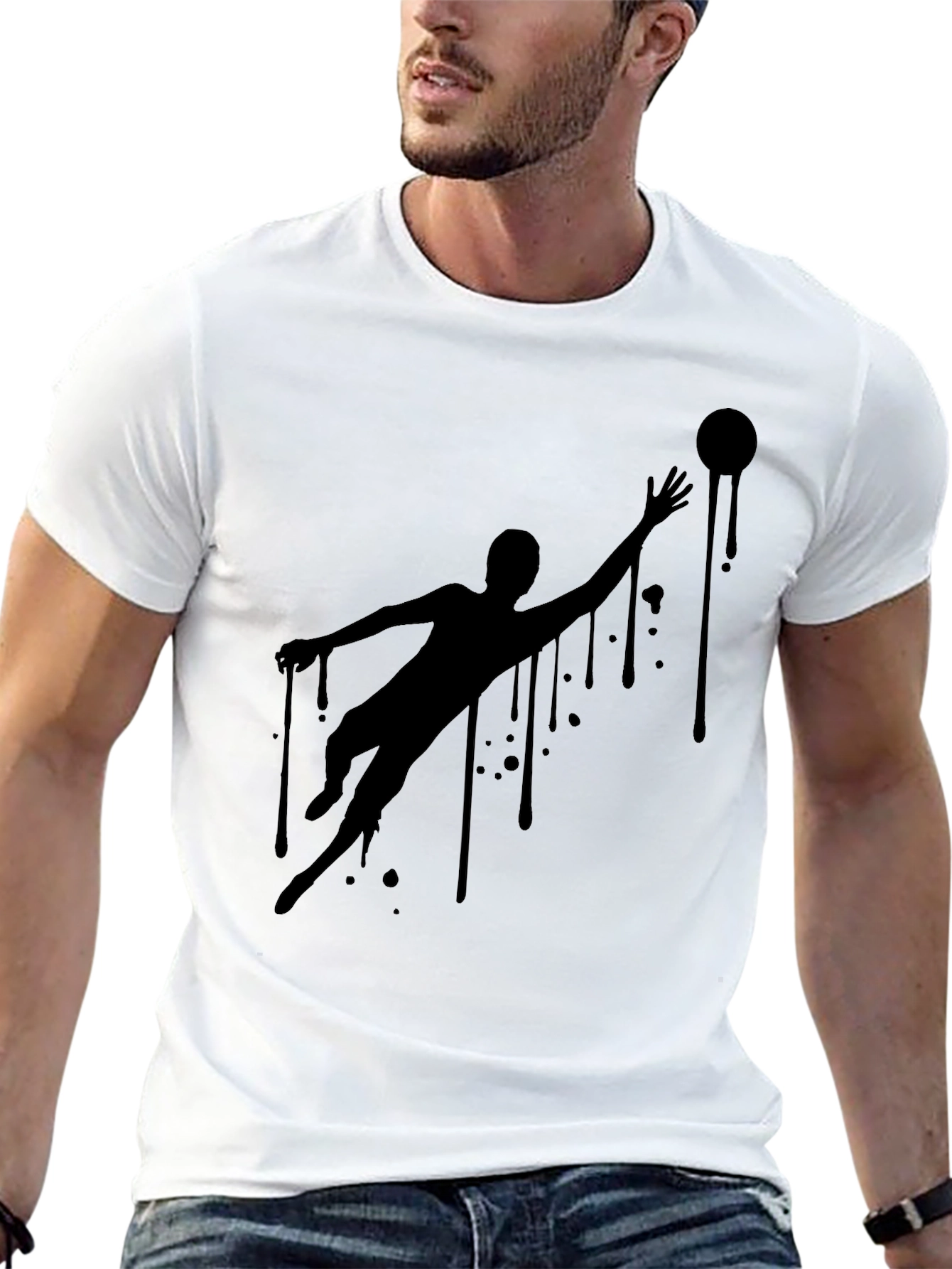 Cool Graphic Tee - Dripping Silhouette Design