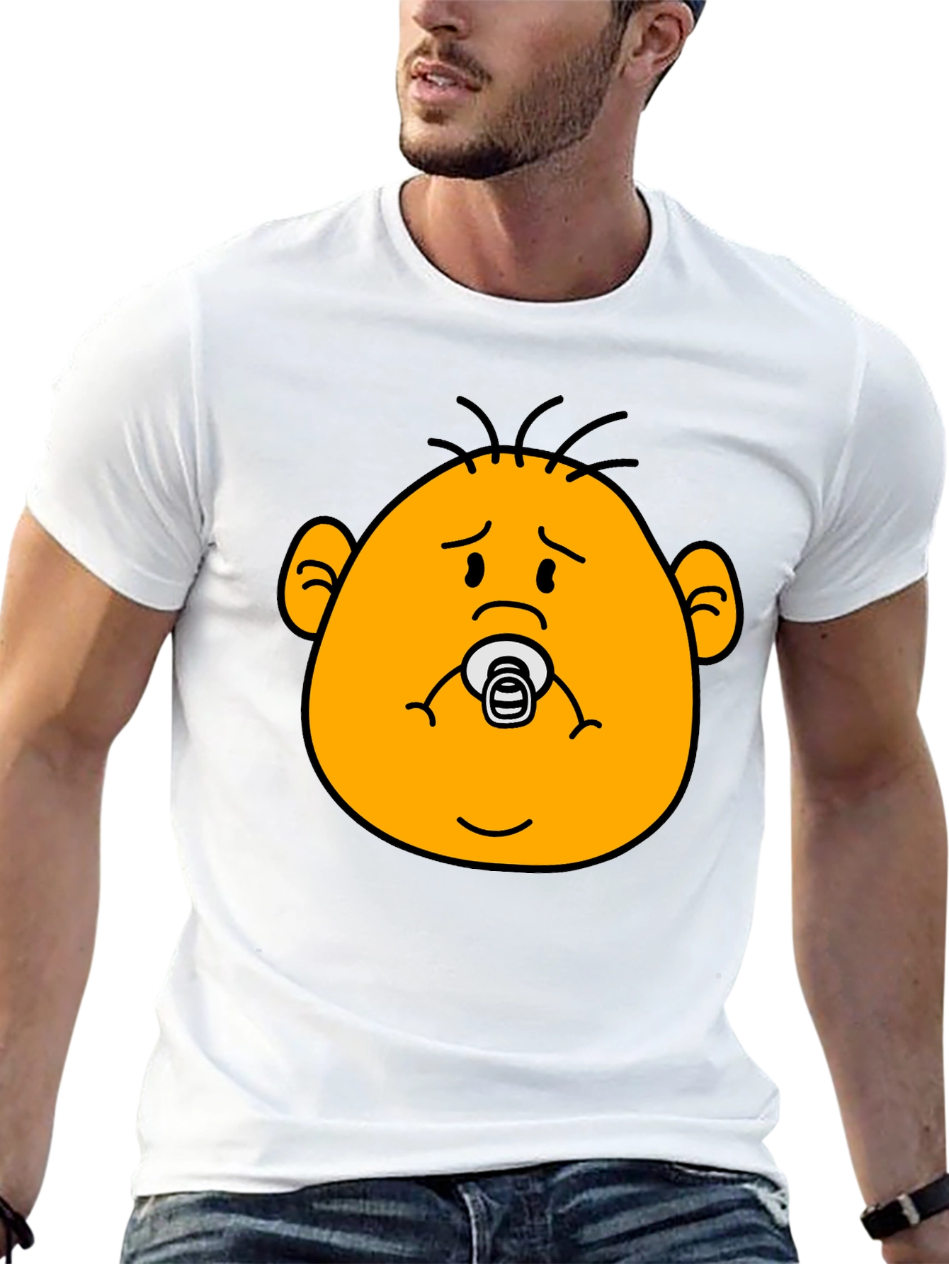 Funny Baby Face Black T-Shirt