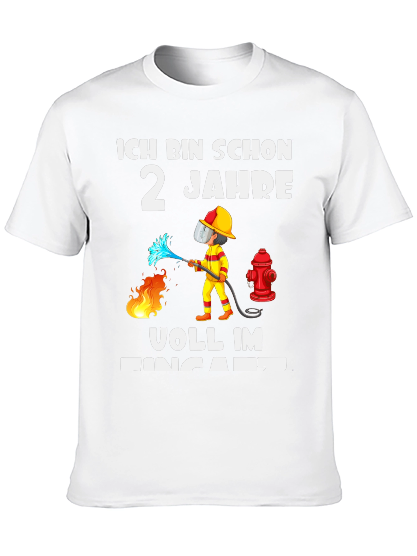 Firefighter 2nd Birthday Black T-Shirt
