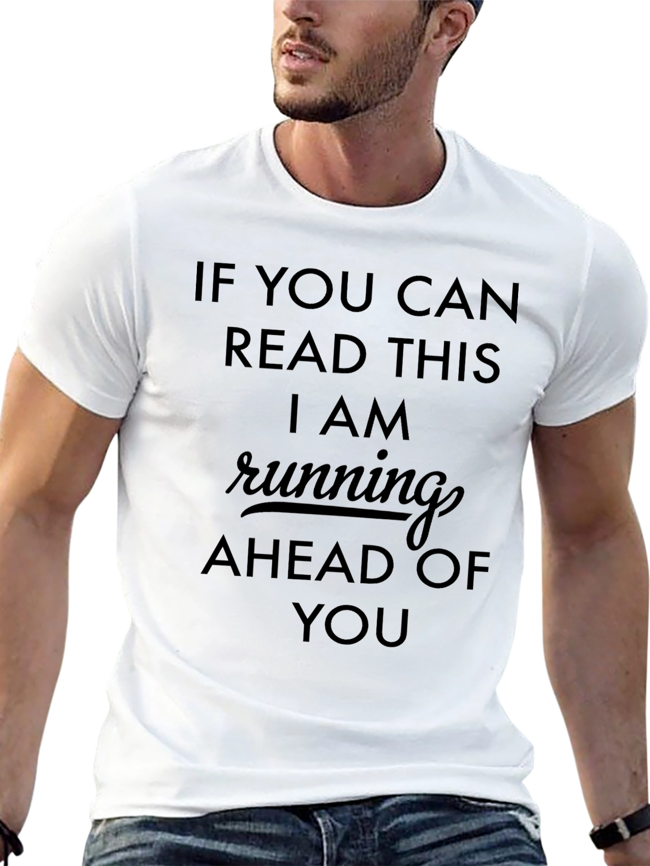 Funny Running Graphic Tee - Ahead of You