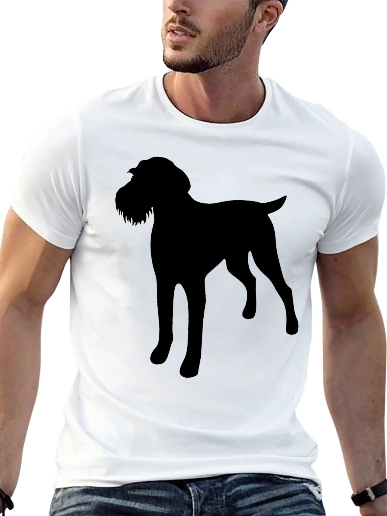 Dog Silhouette Black T-Shirt Pet Lover Gift
