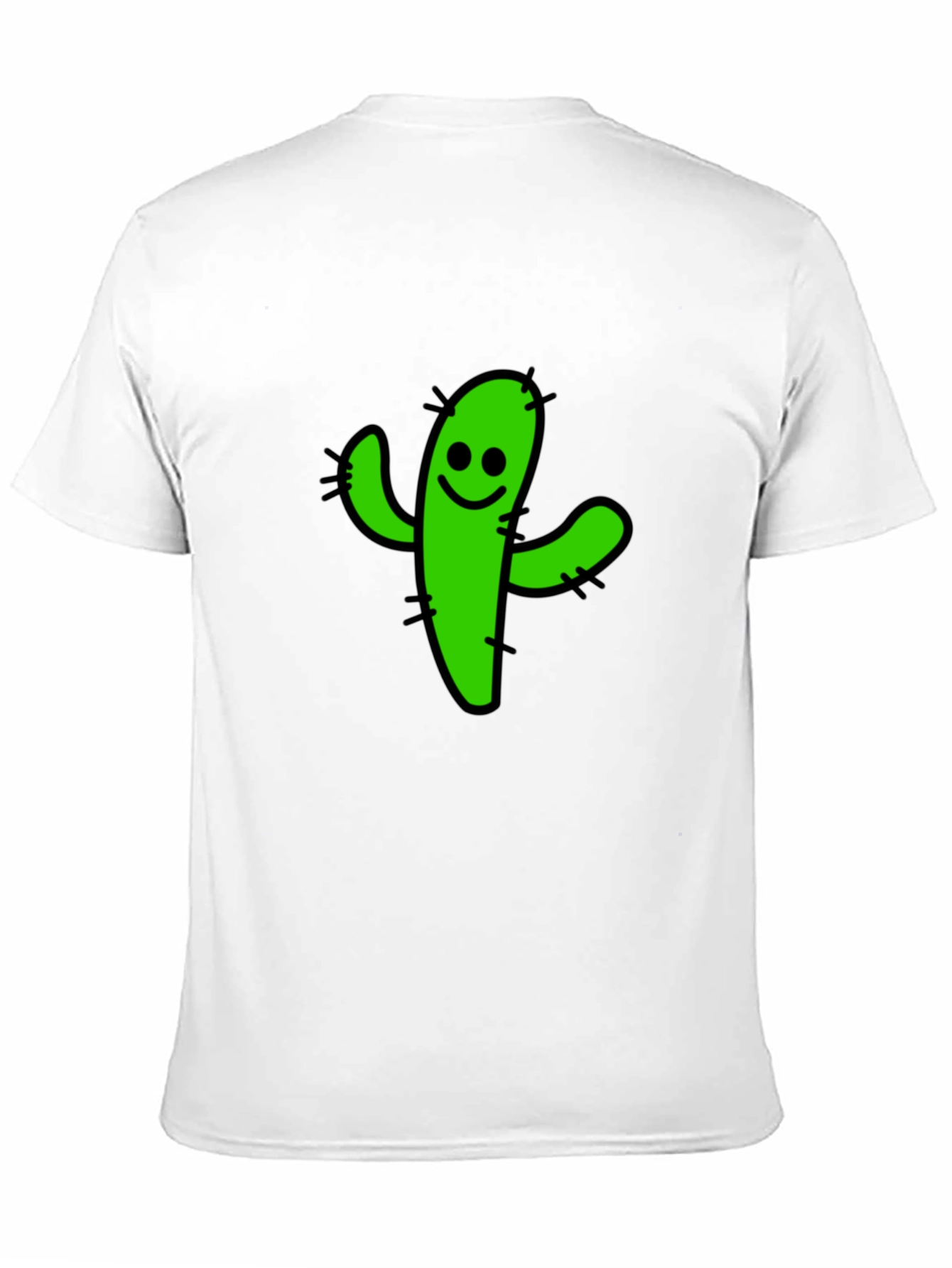 Smiling Cactus Graphic T-Shirt - Casual Black Tee