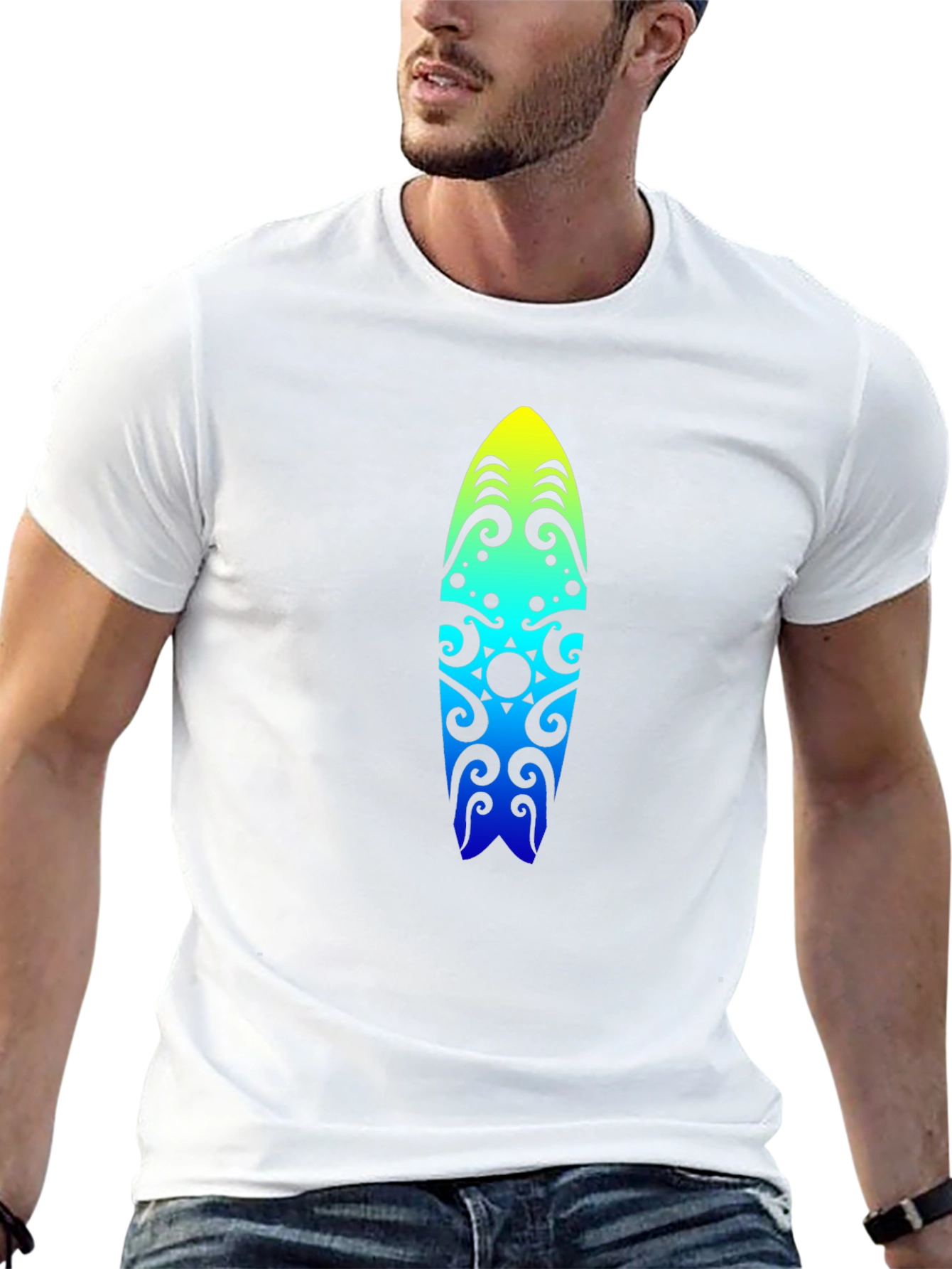 Surfboard Graphic Black T-Shirt