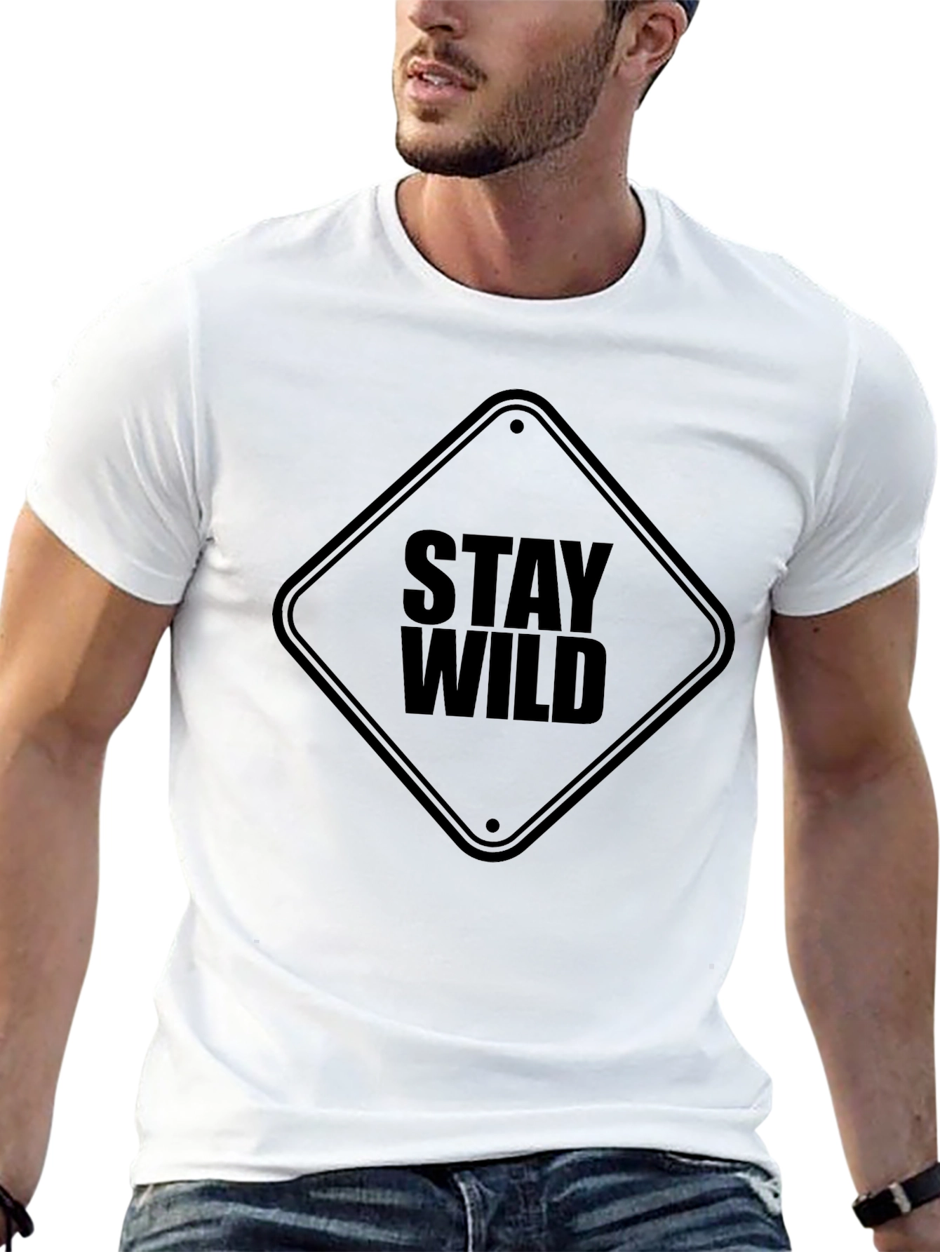 Stay Wild Graphic Black T-Shirt