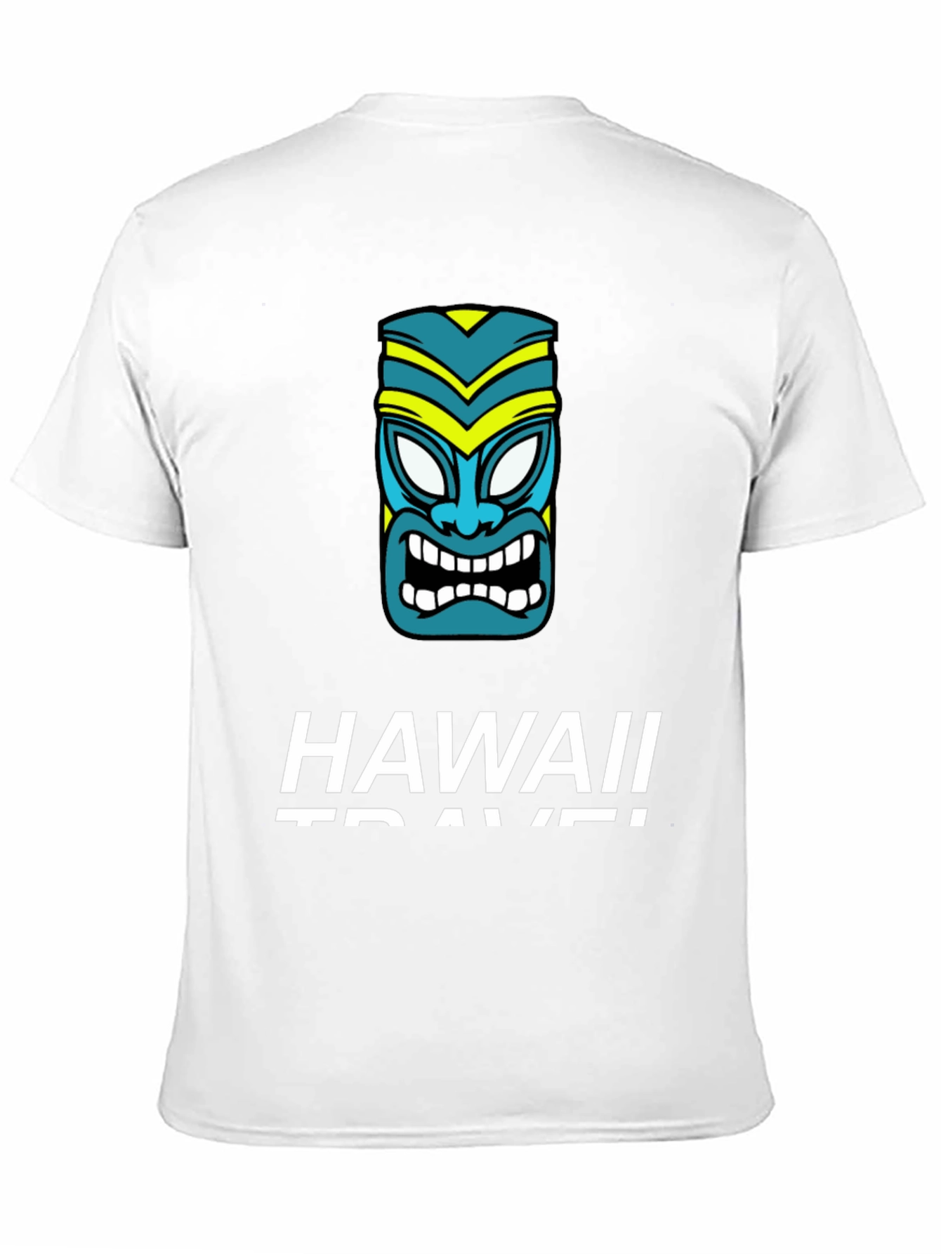 Hawaii Travel T-Shirt with Tiki Mask Graphic