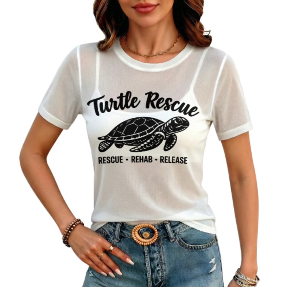 Turtle Rescue Sea Turtle Conservation T-Shirt – Rescue • Rehab • Release Graphic Tee(z1207)