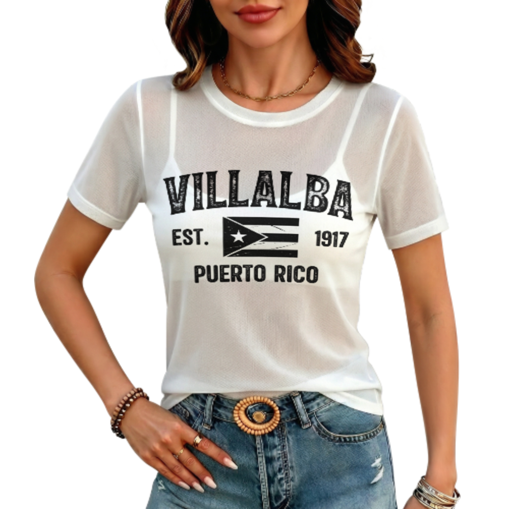 Villalba Puerto Rico Est. 1917 Vintage Heritage Graphic Tee(z1210)