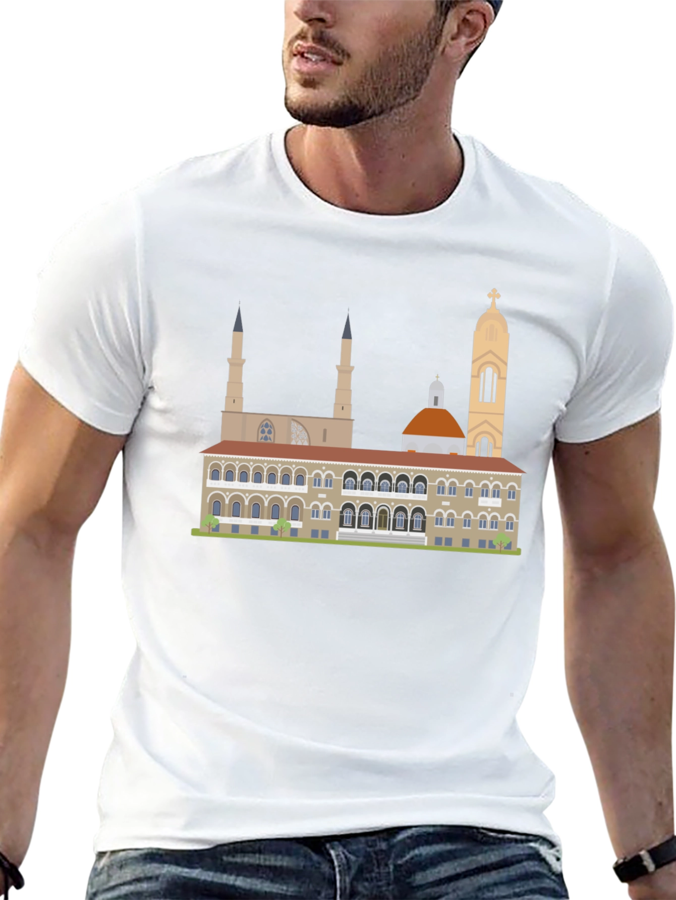 Dubrovnik Landmark Graphic Tee - Black