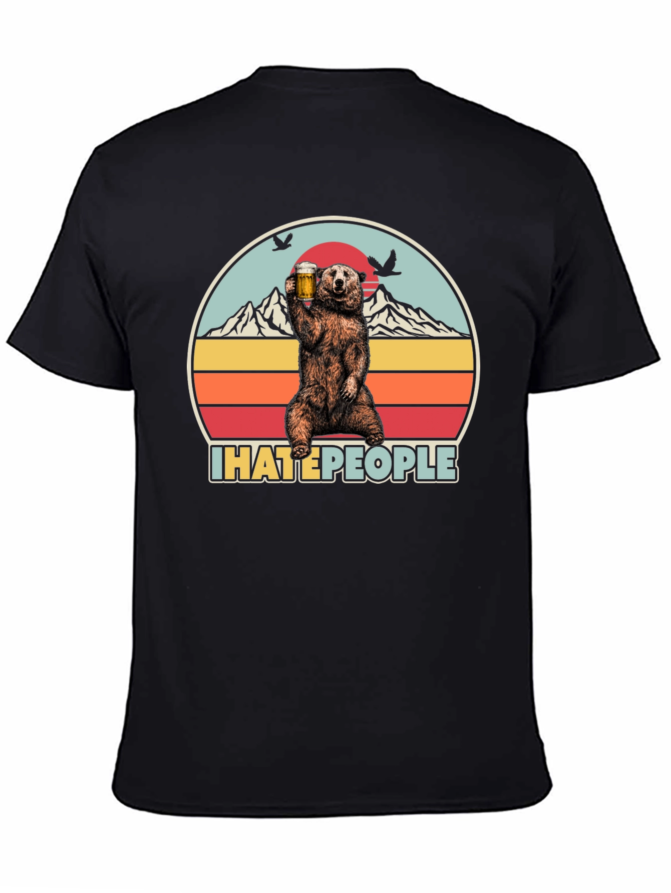 I Hate People Bear Drinking Beer T-Shirt