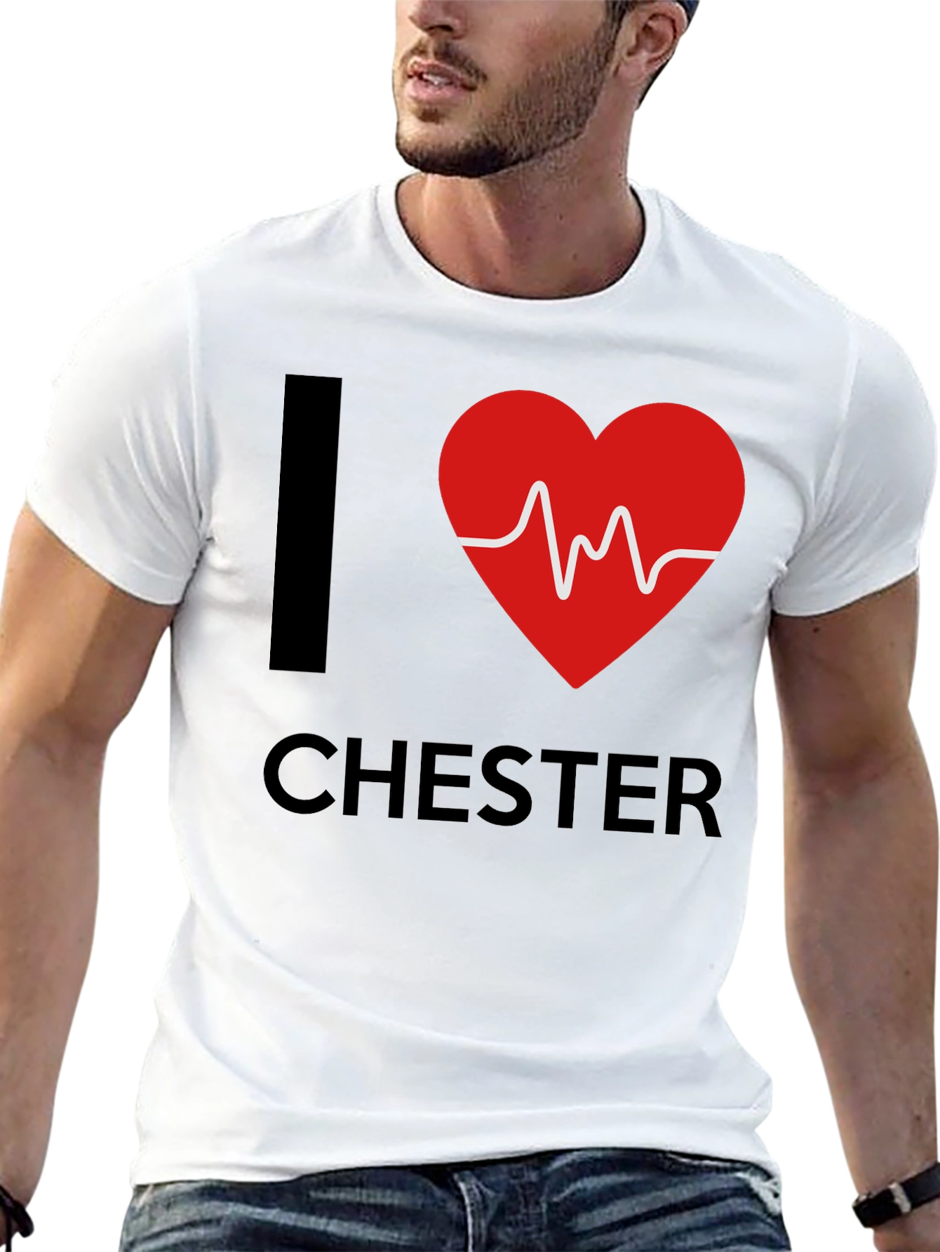 I Heart Chester T-Shirt Black Graphic Tee