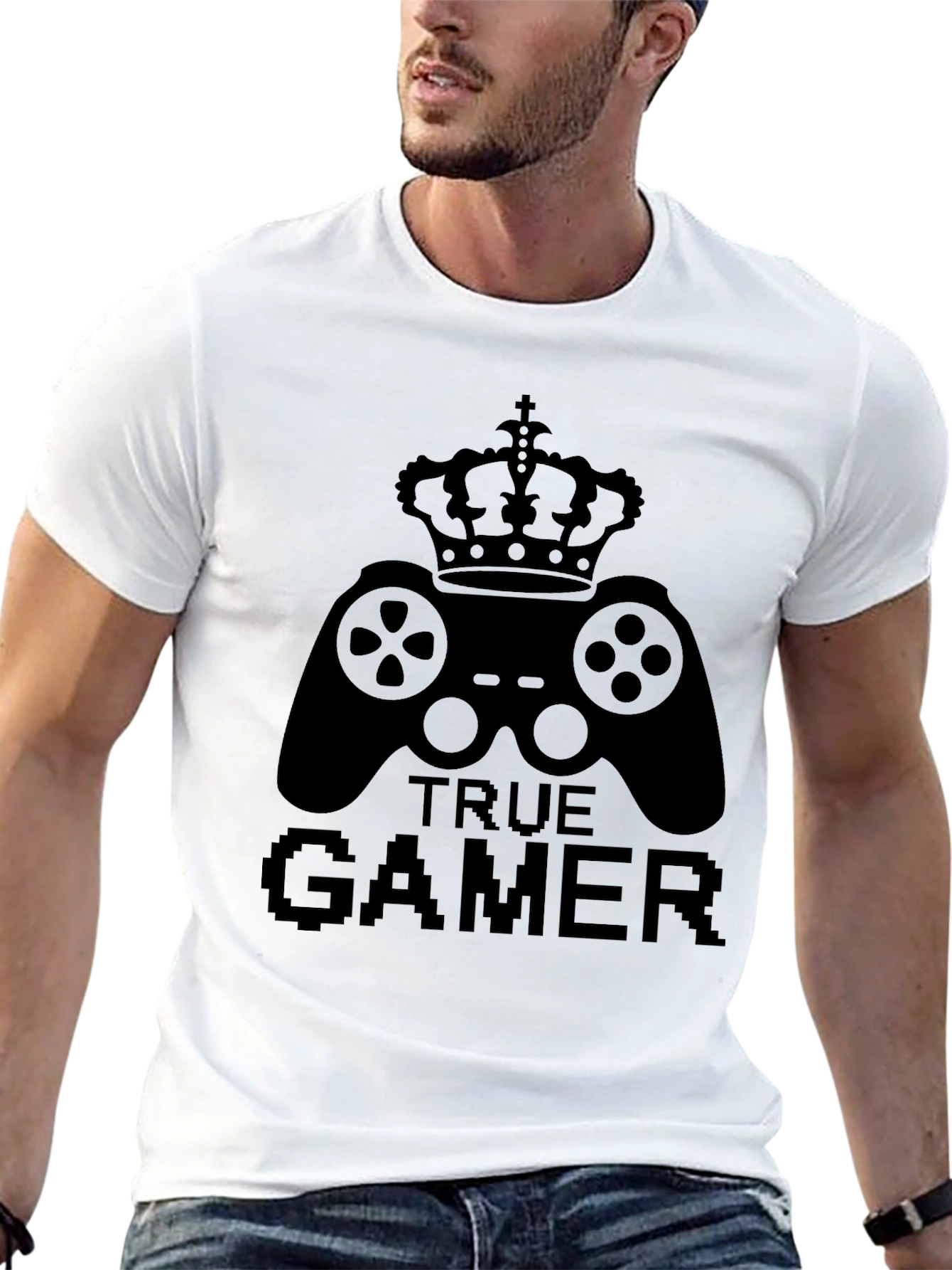 True Gamer Crown Controller Black T-Shirt