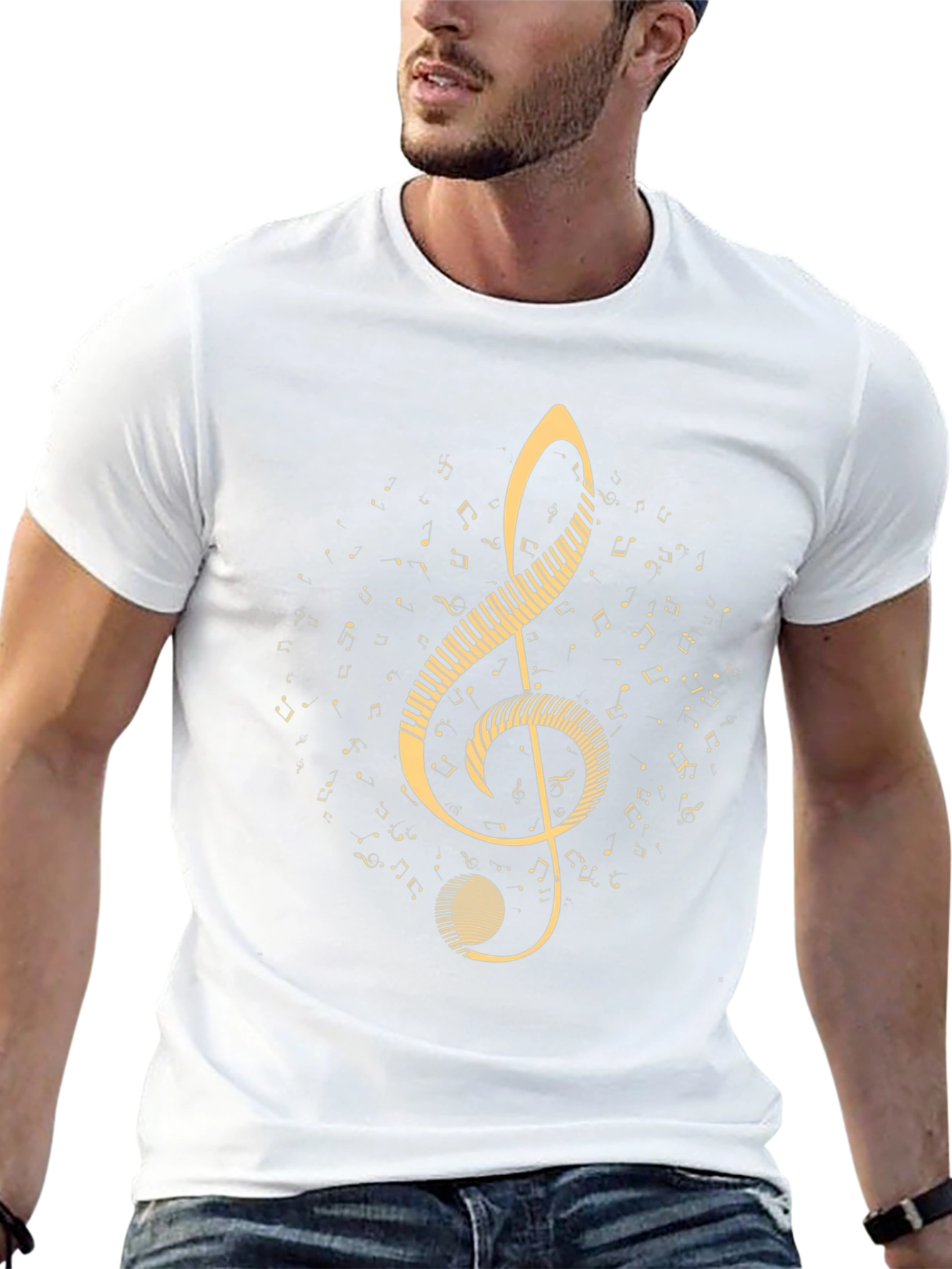 Musical Clef T-Shirt - Black Cotton Music Tee