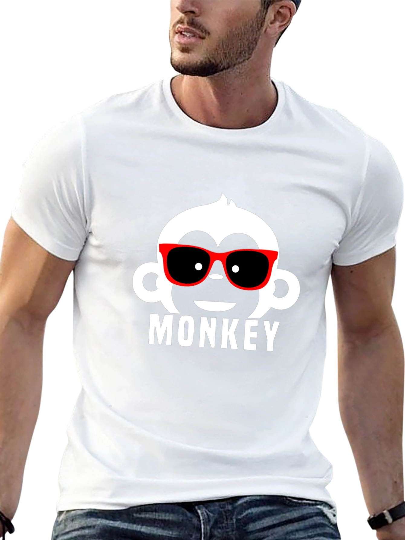 Cool Monkey Graphic Tee - Trendy Black T-Shirt