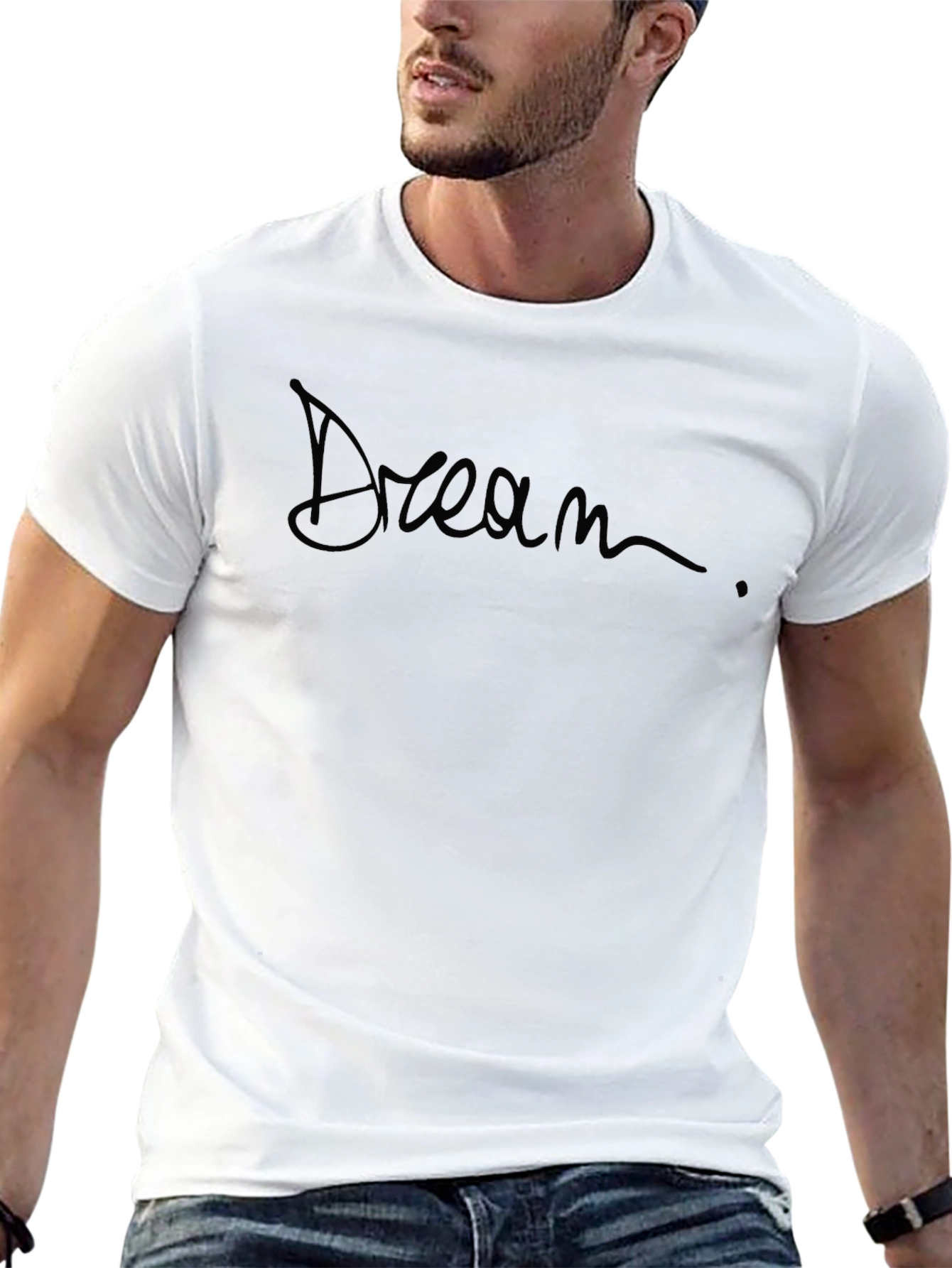 Dream Script Mens Black T-Shirt Casual Wear