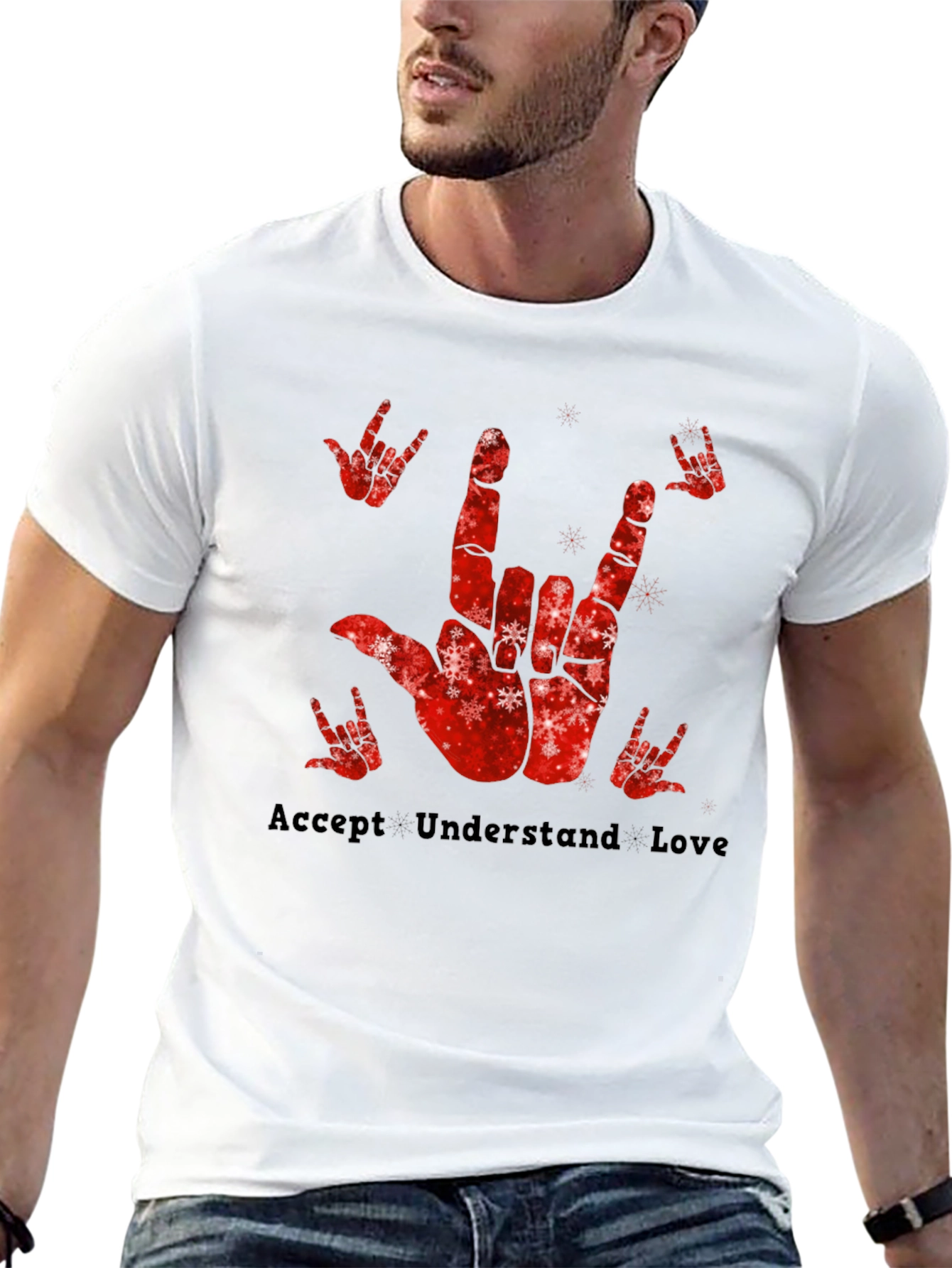 Accept Understand Love Sign Language Graphic Tee