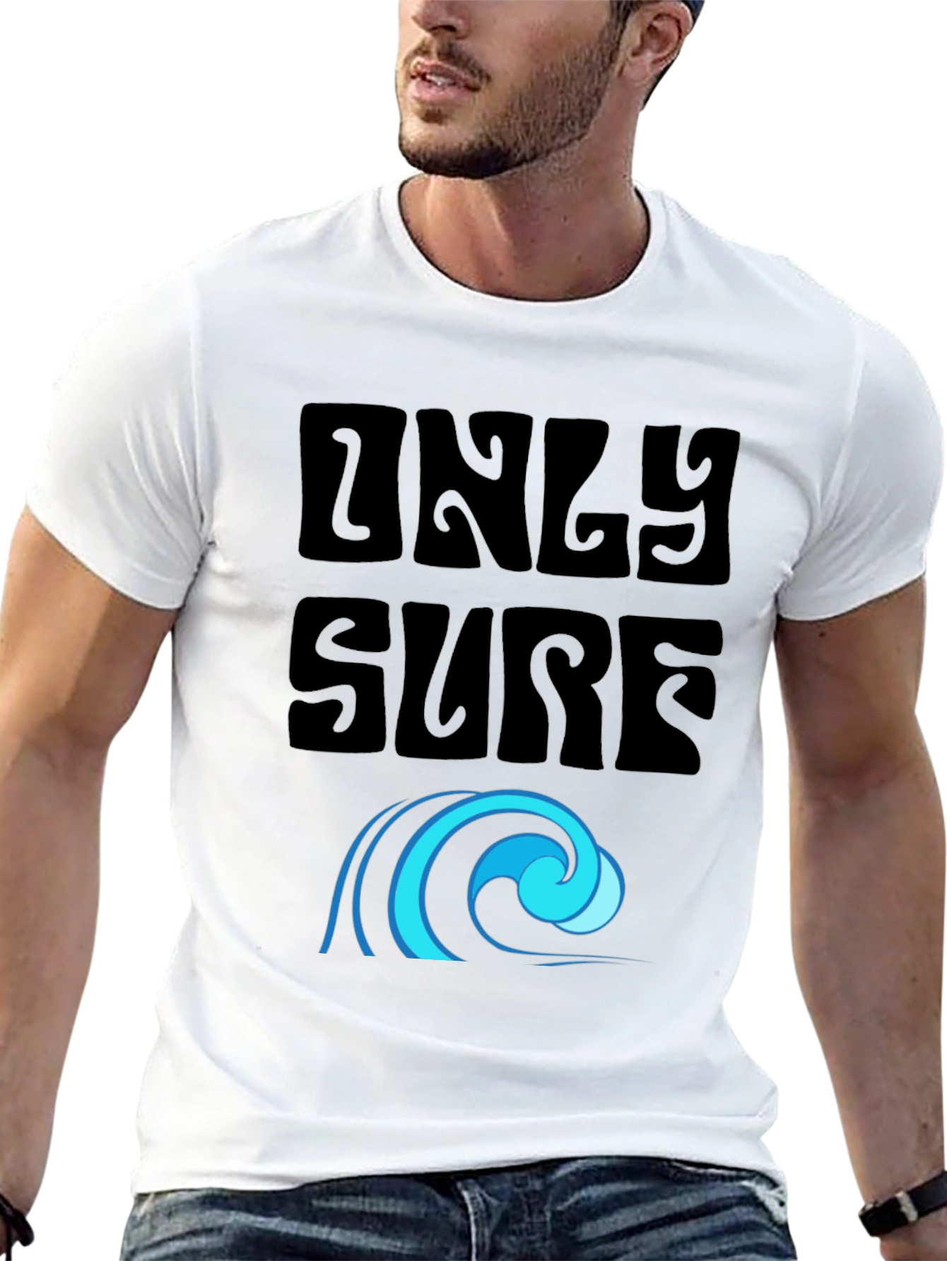 Only Surf Tee - Stylish Graphic Wave Design