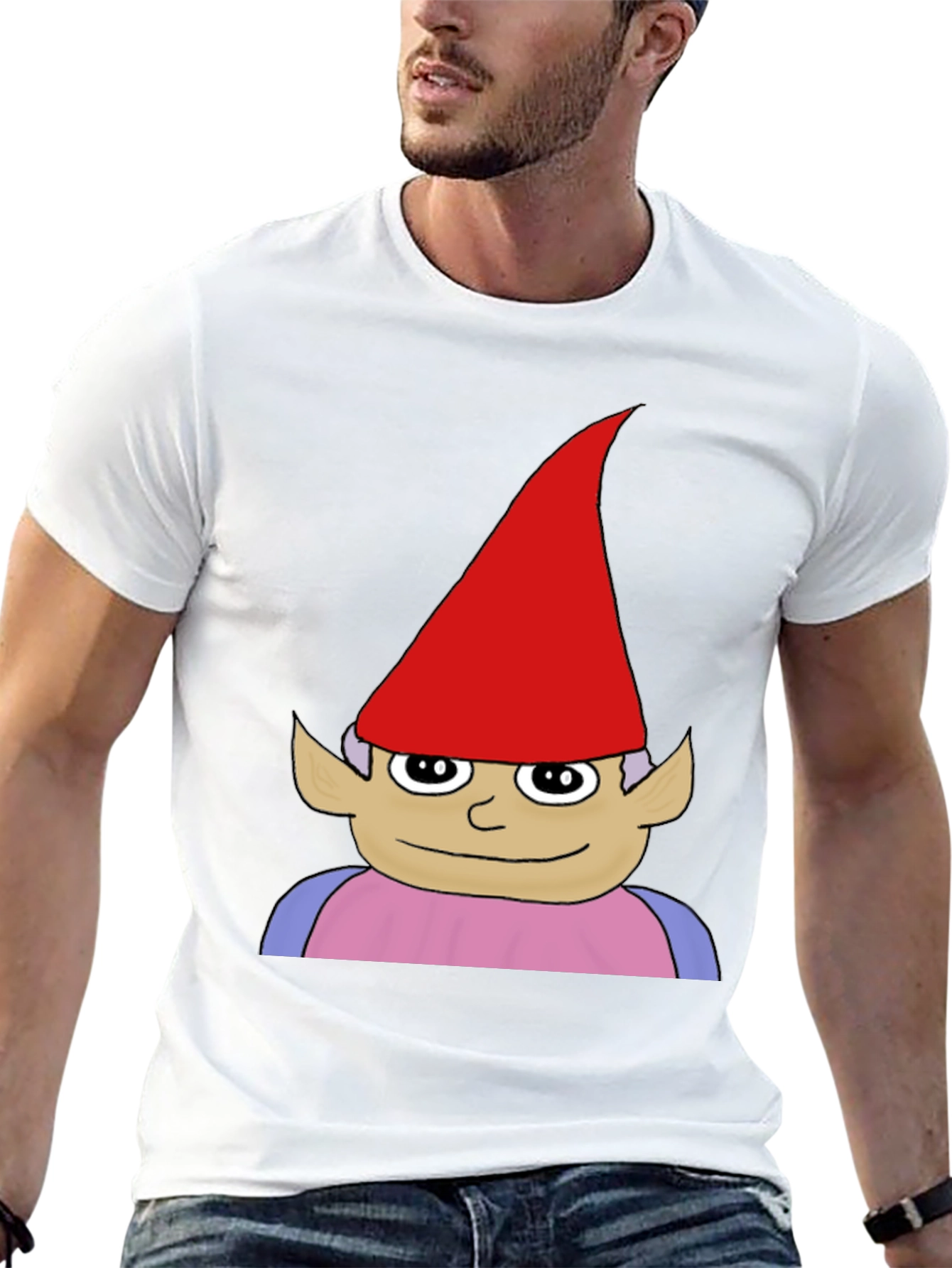 Gnome Graphic Tee - Black Casual Cotton T-Shirt