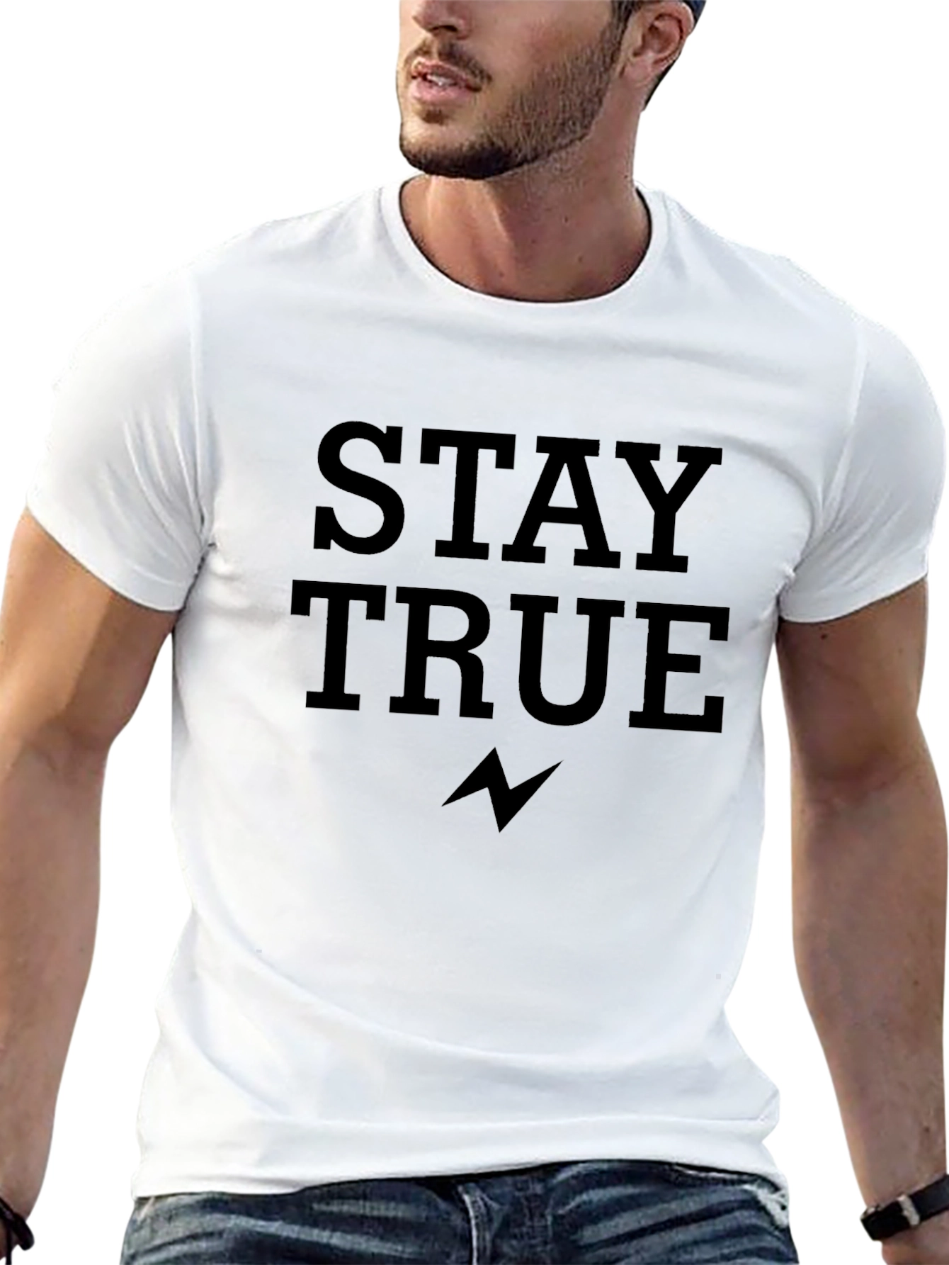 Stay True Black Graphic Tee