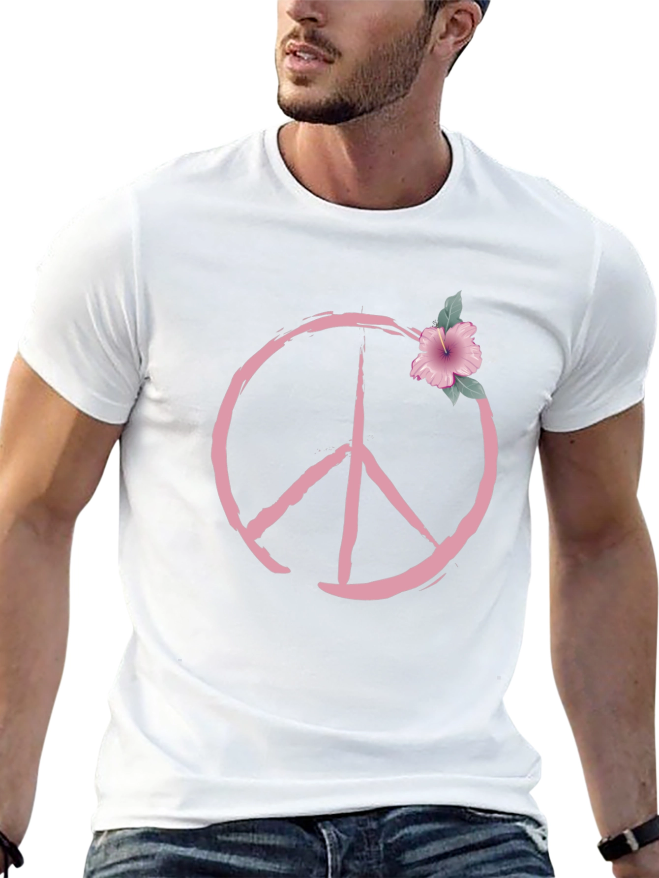 Peace Symbol Floral T-Shirt