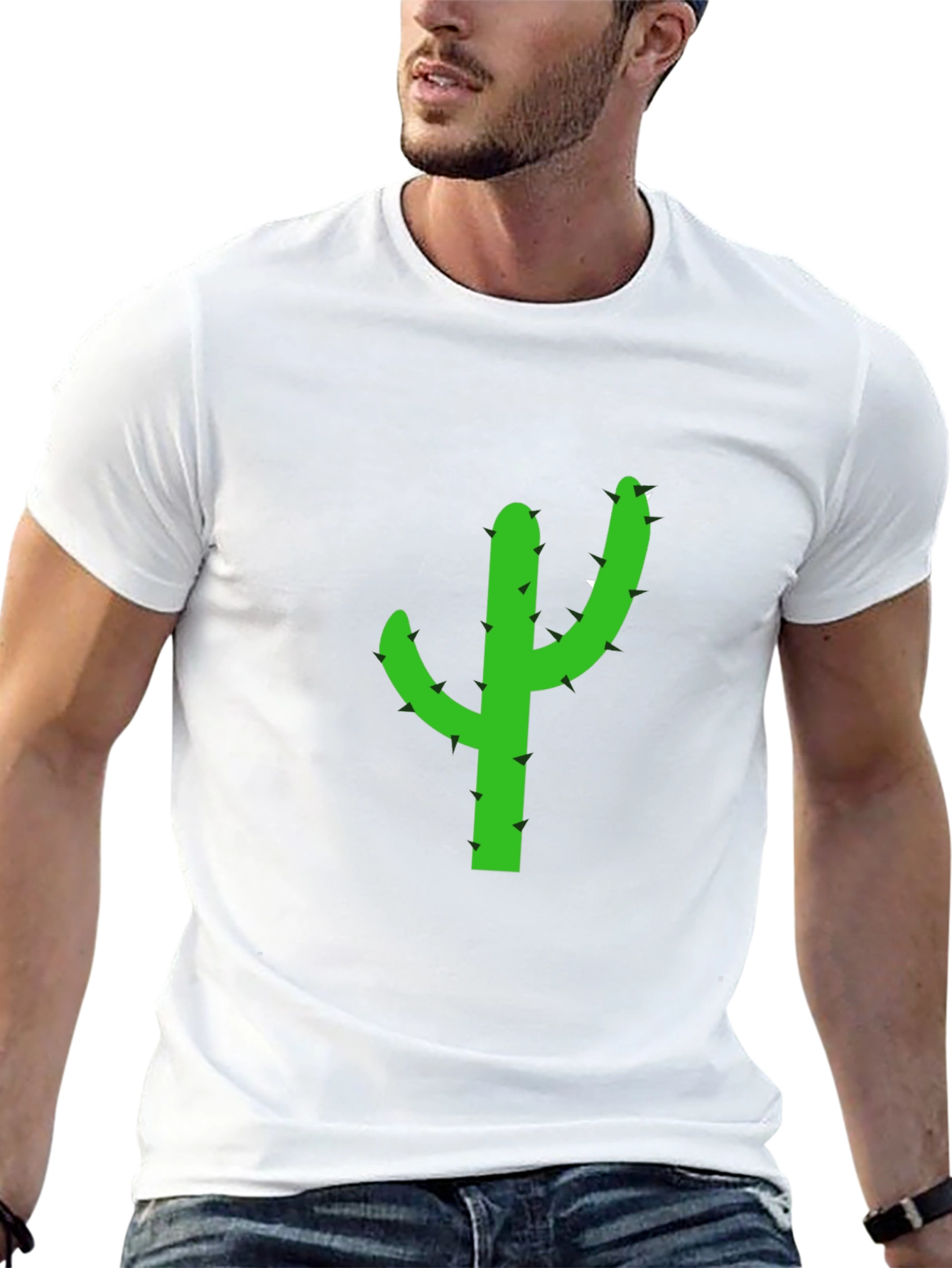 Cactus Graphic Tee - Casual Black T-Shirt