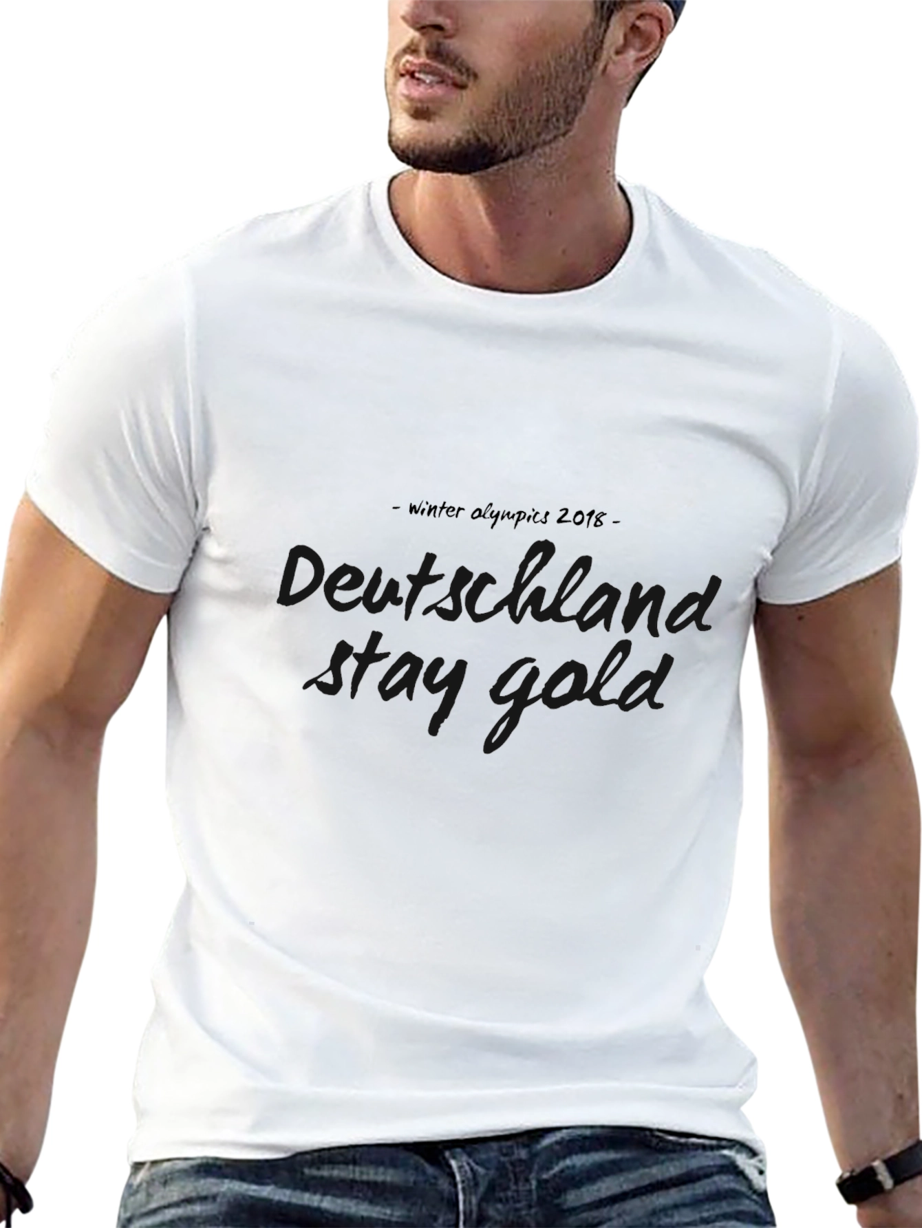 Mens Black Crew Neck Short Sleeve Graphic T-Shirt