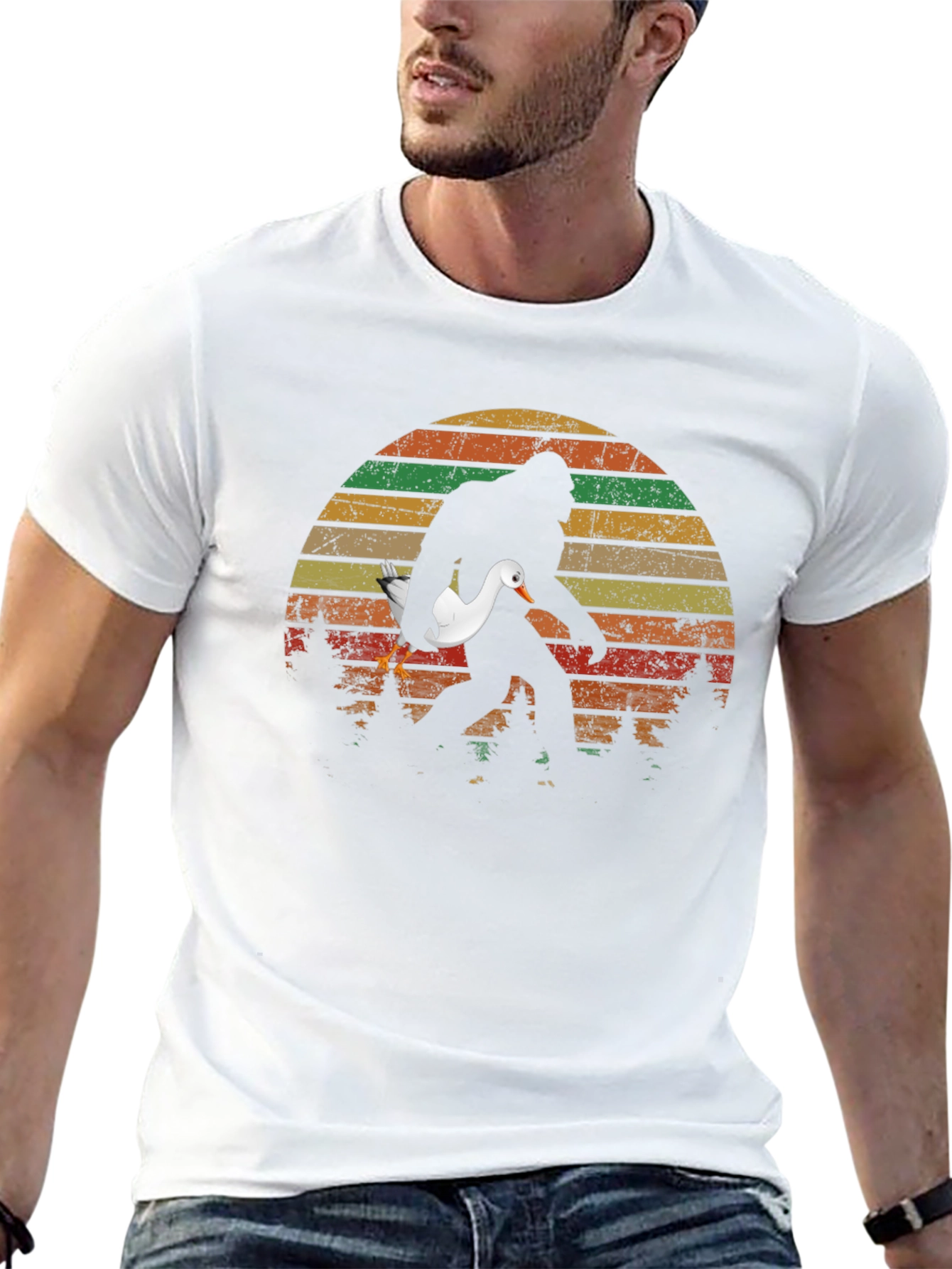 Sasquatch Duck Sunset T-Shirt