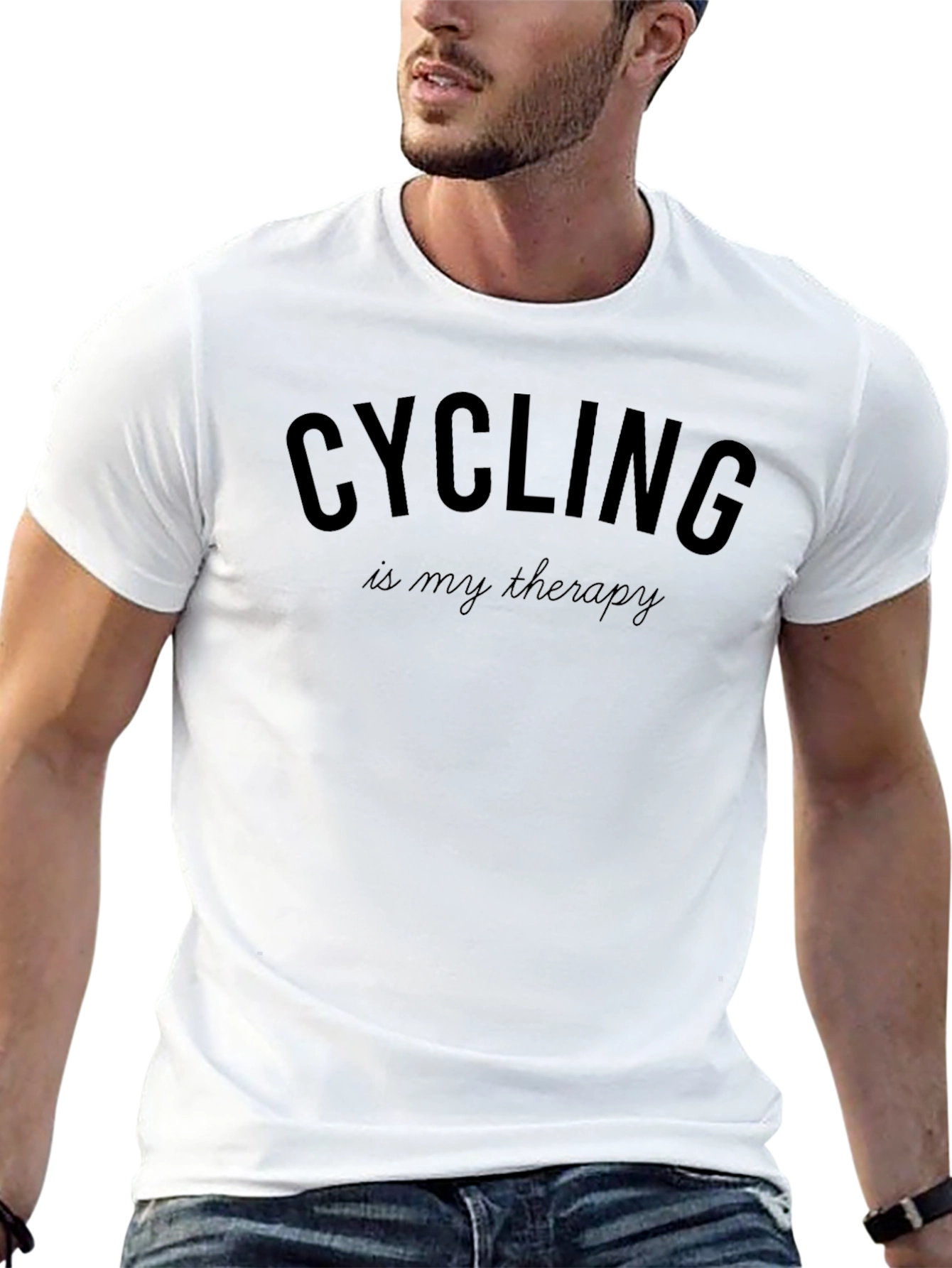 Cycling Is My Therapy Mens T-Shirt