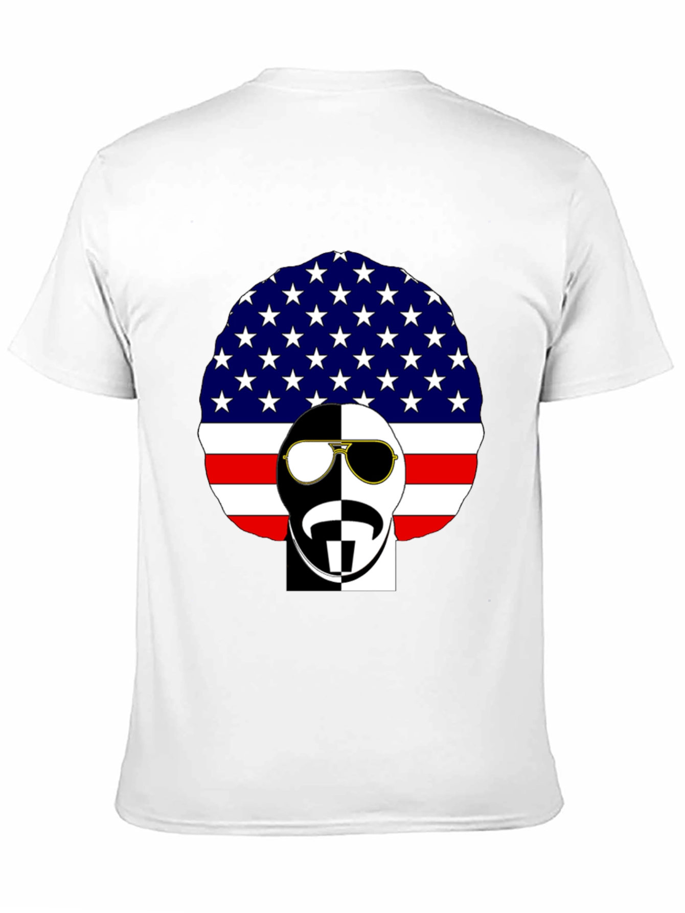 Cool American Flag Afro Black T-Shirt