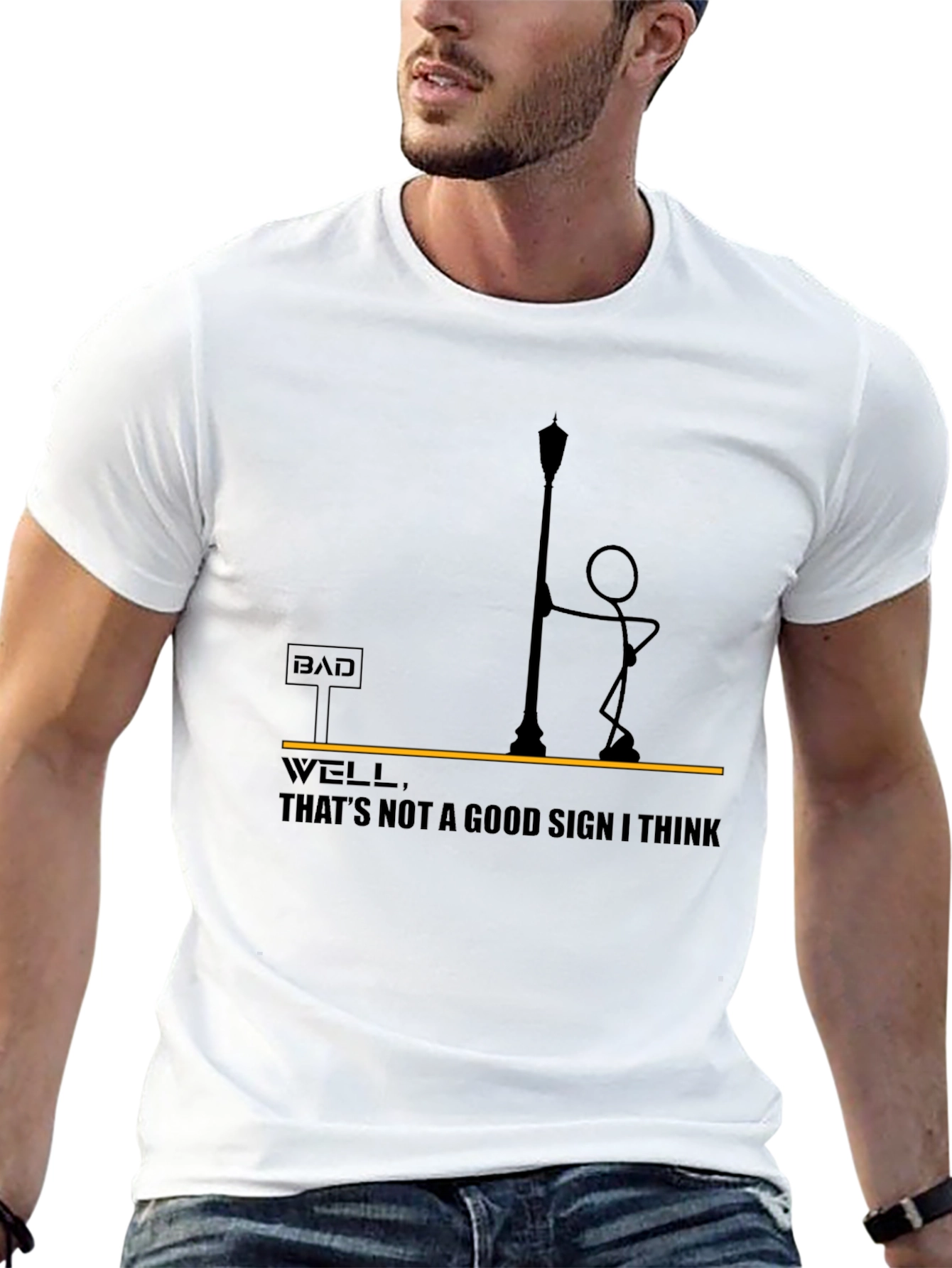 Bad Sign T-Shirt - Funny Stick Figure Design