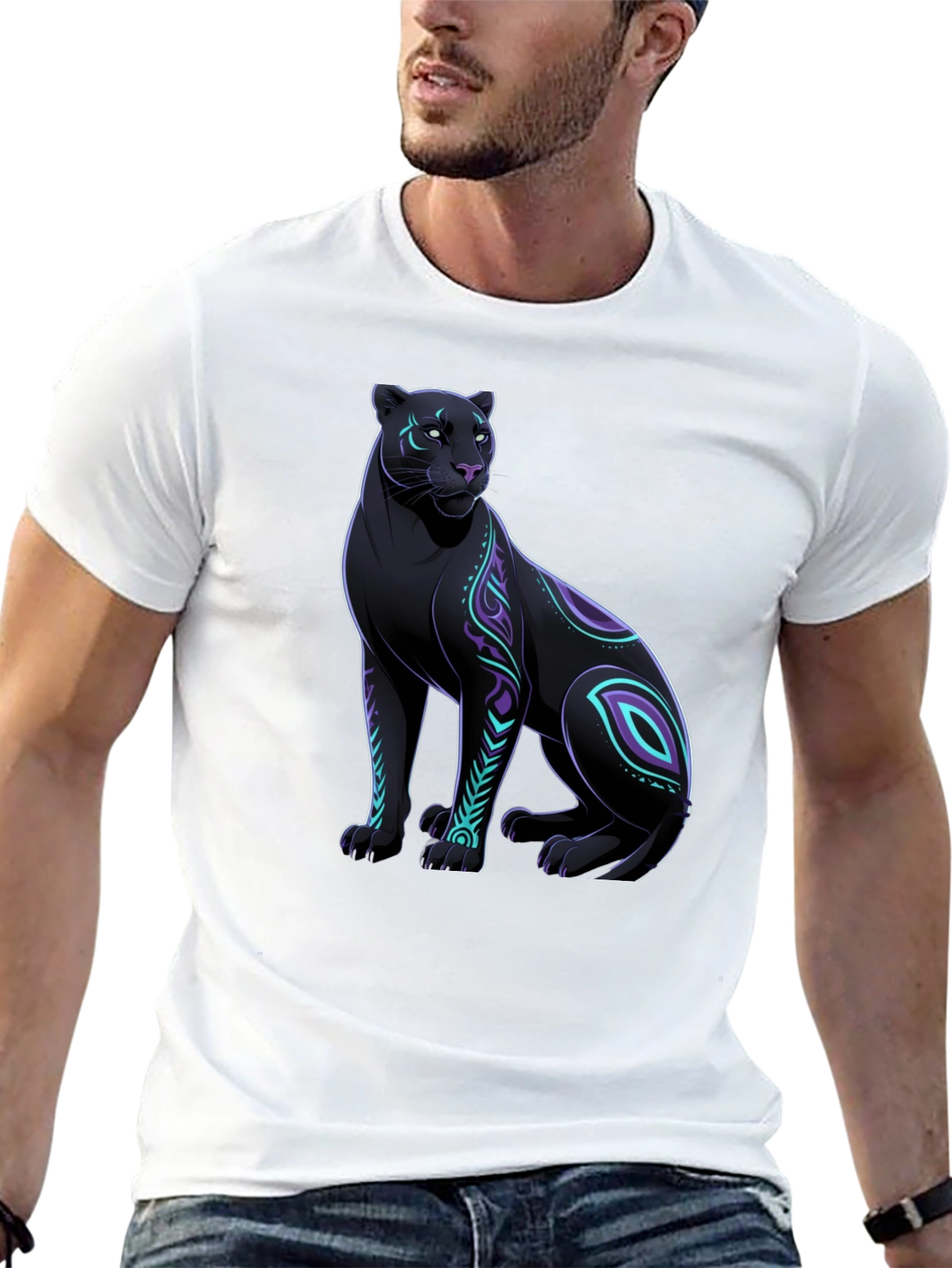 Black Panther Graphic Tee - Cool Animal Design