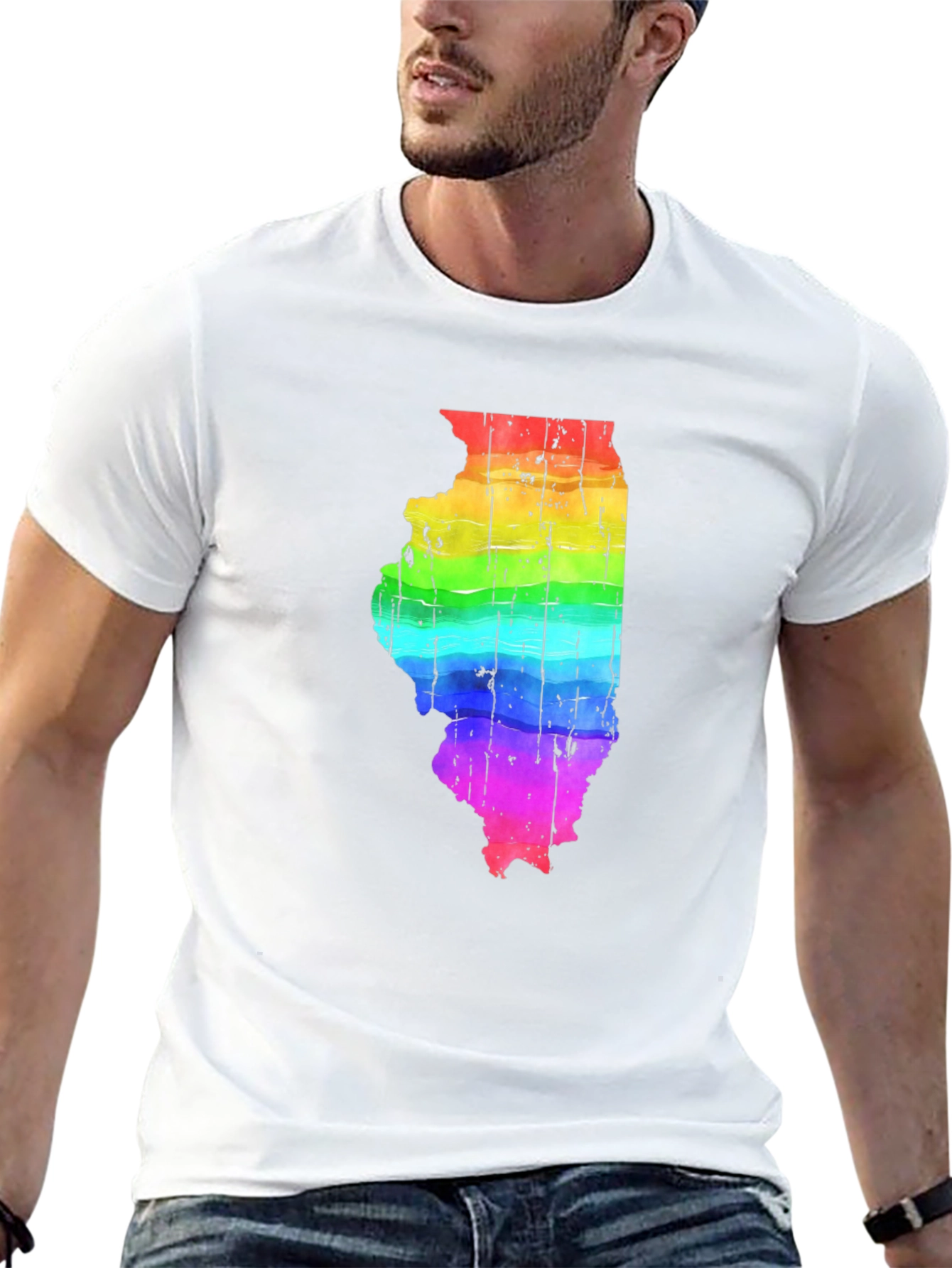 Rainbow Illinois State Pride T-Shirt