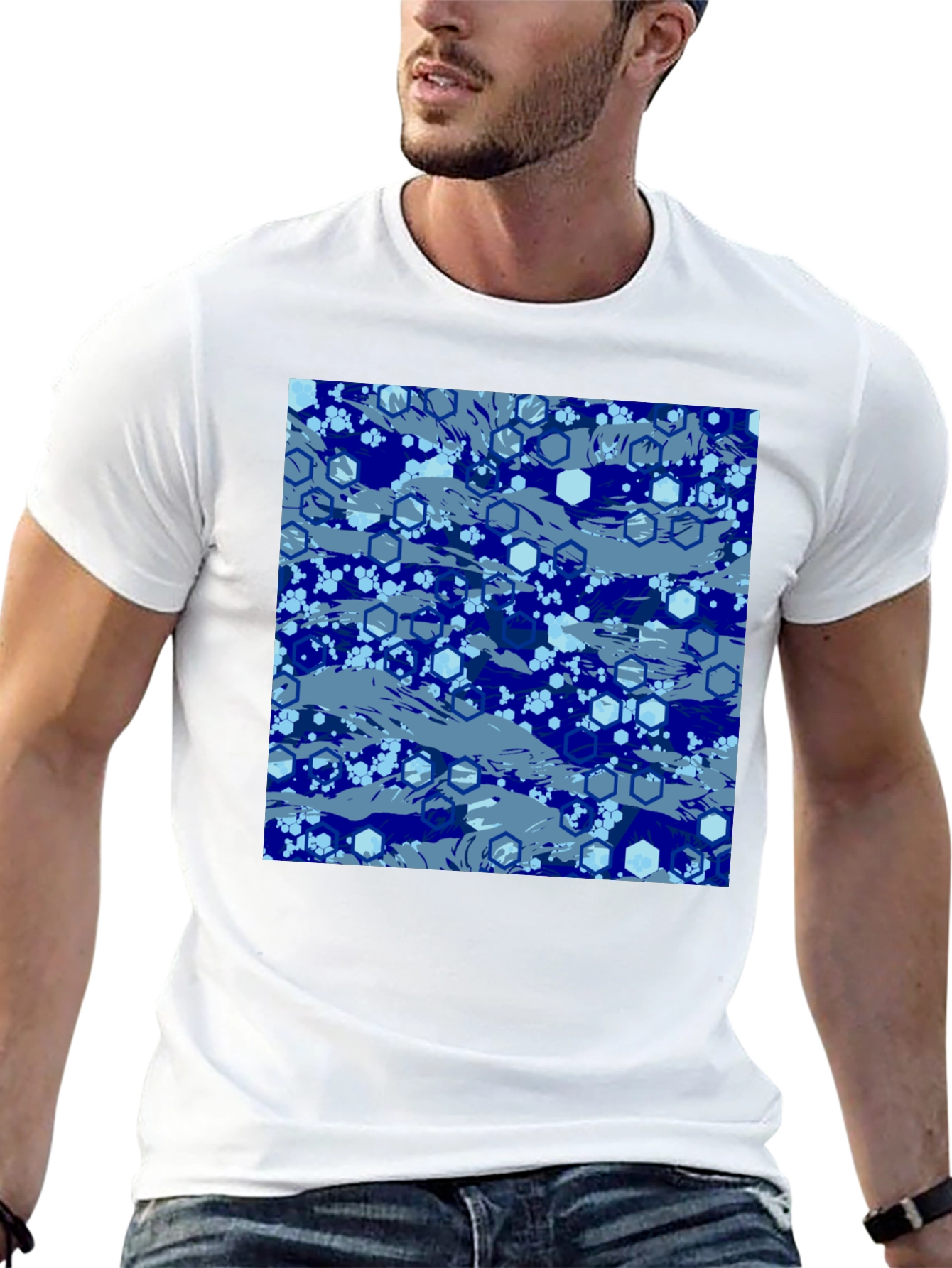 Blue Hexagon Camo T-Shirt