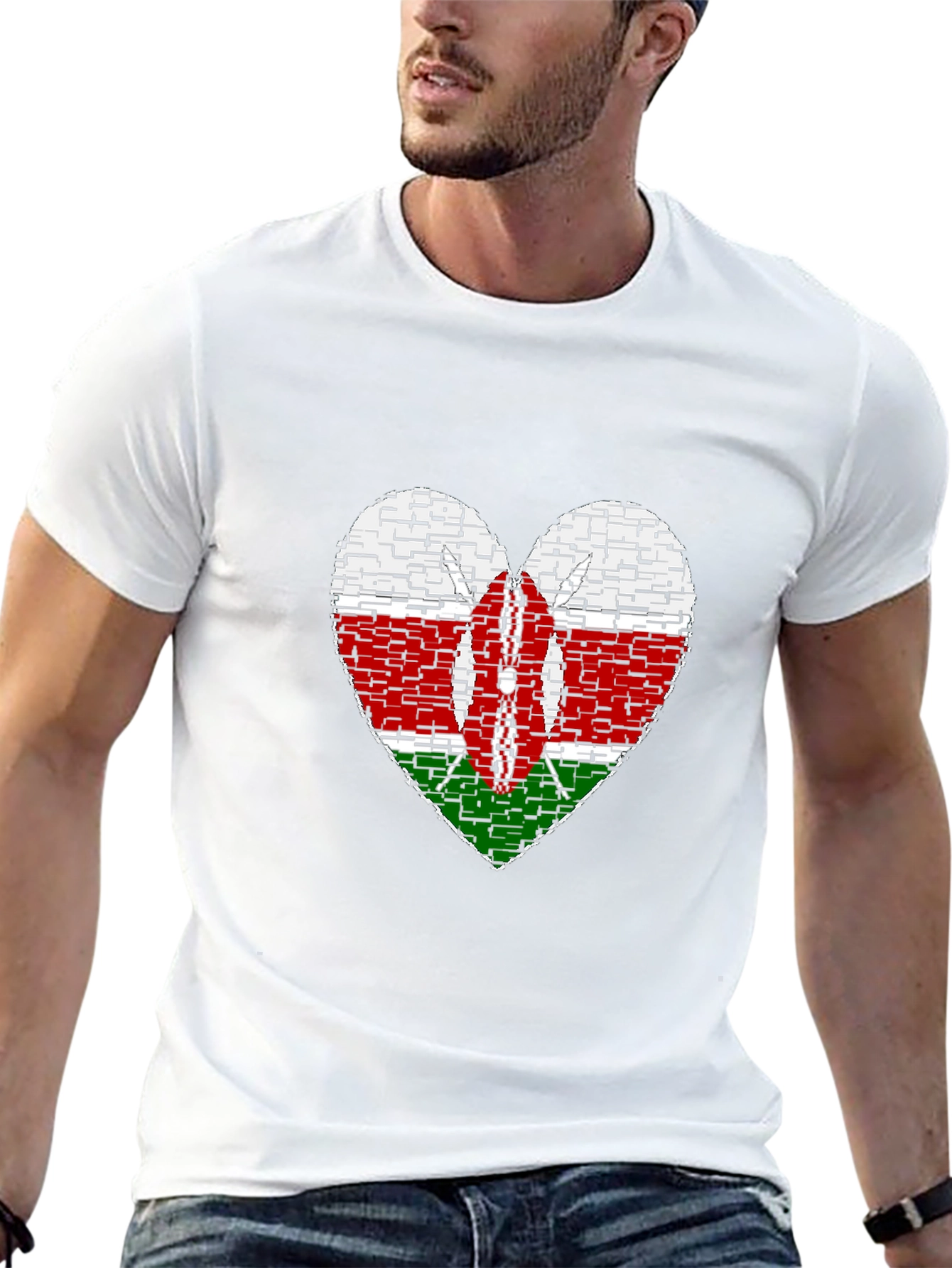 Kenya Heart Flag T-Shirt - Show Your Pride!