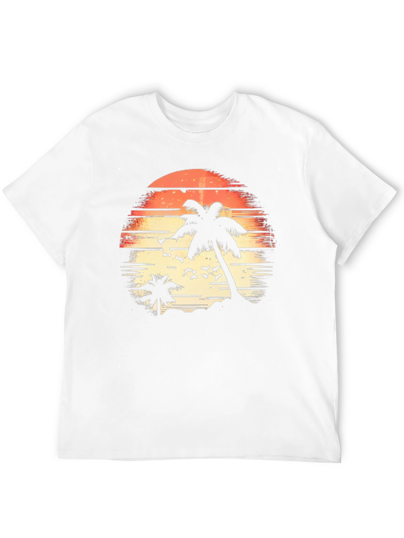 Tropical Sunset Palm Tree Graphic Tee